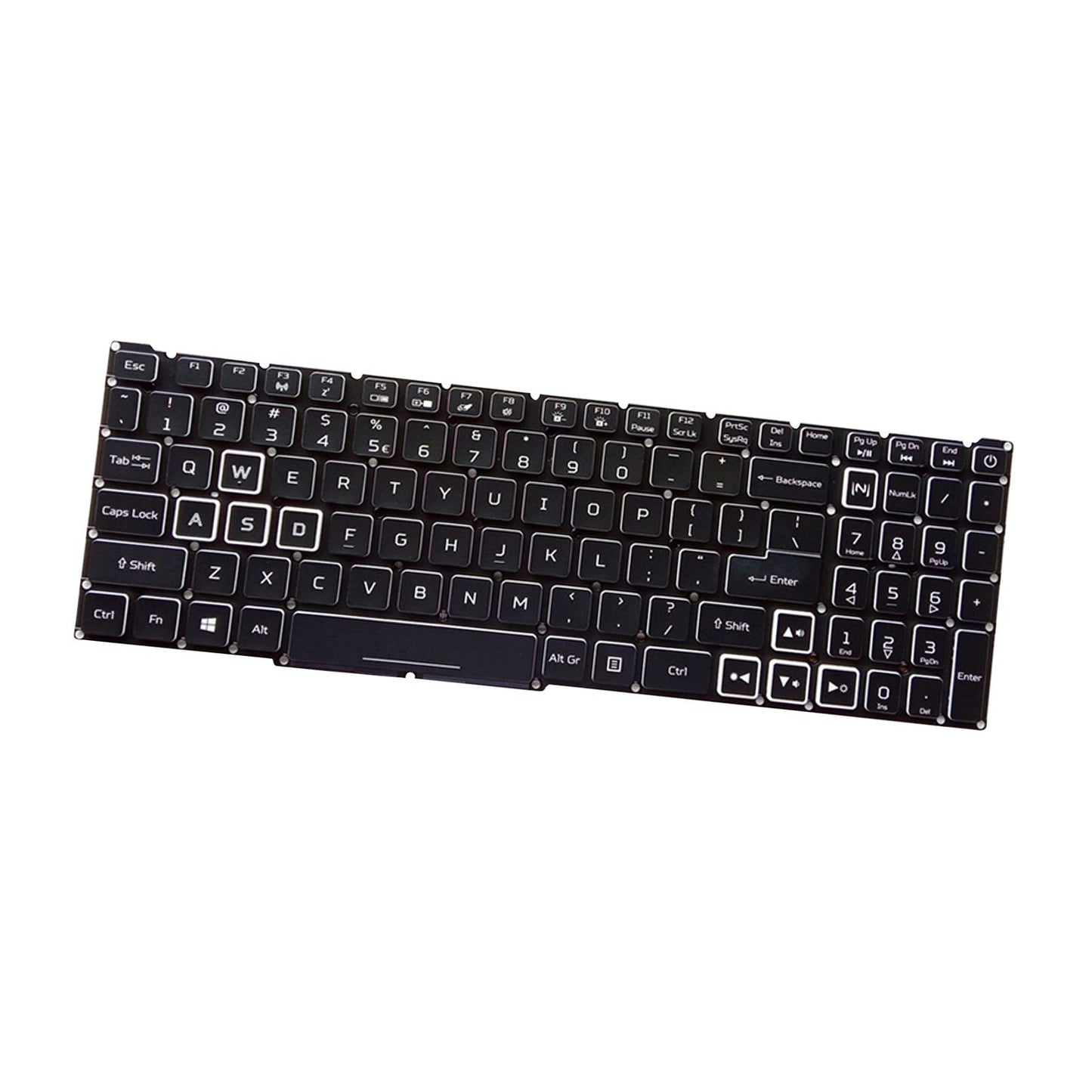 Replacement Laptop Keyboard US Layout for 4 AN515-54 AN515-43 AN517-51 White Backlit