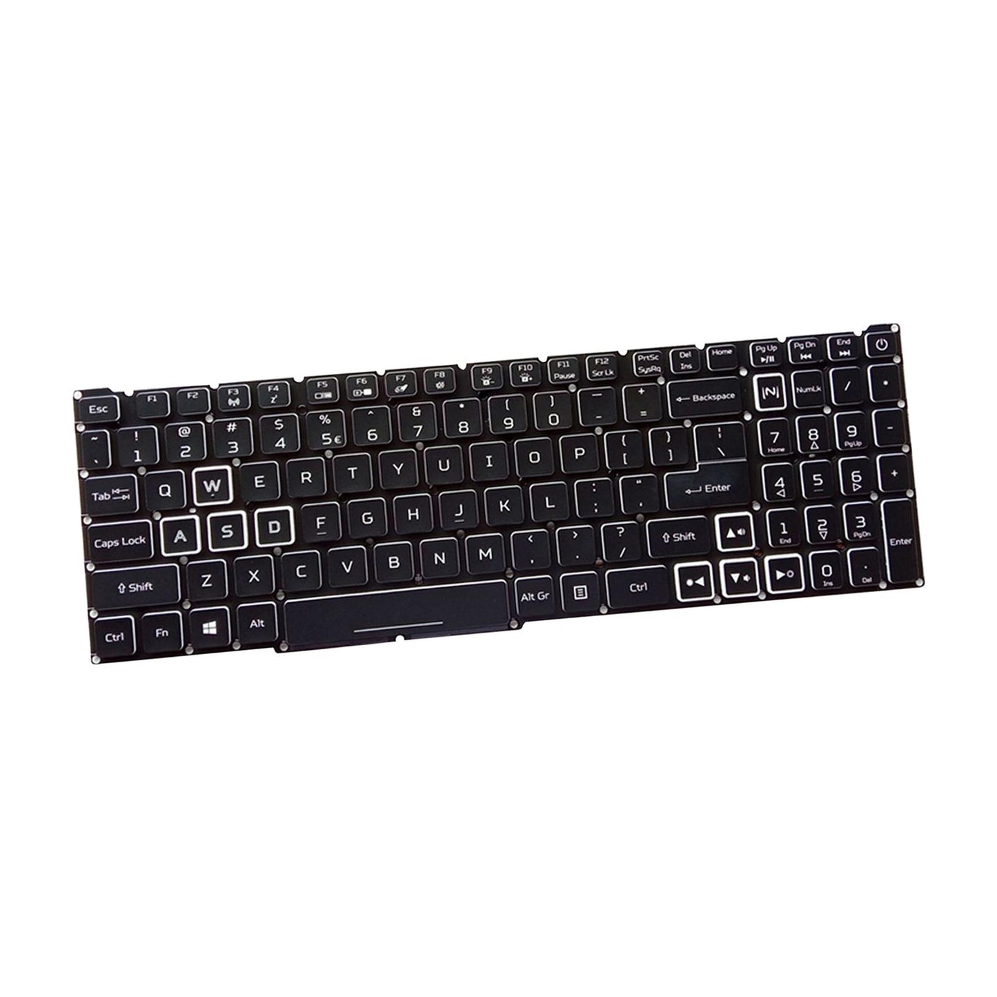 Replacement Laptop Keyboard US Layout for 4 AN515-54 AN515-43 AN517-51 White Backlit
