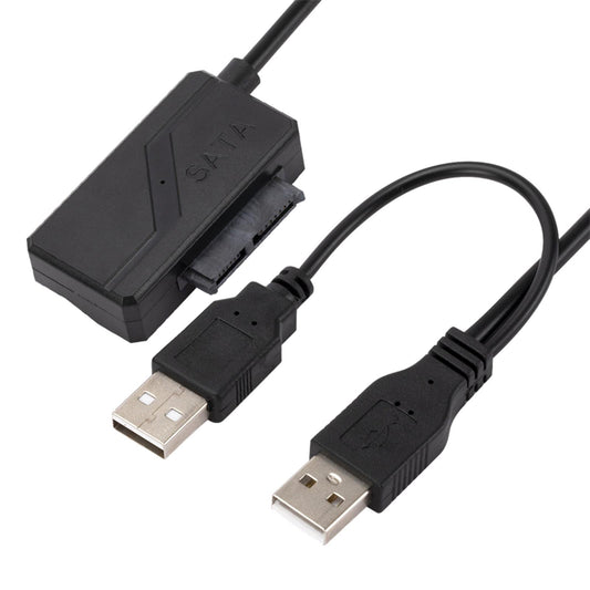 USB 2.0 to SATA 7+6 13Pin Cable Laptop Cd-Rom Dvd-Rom with Power Supply