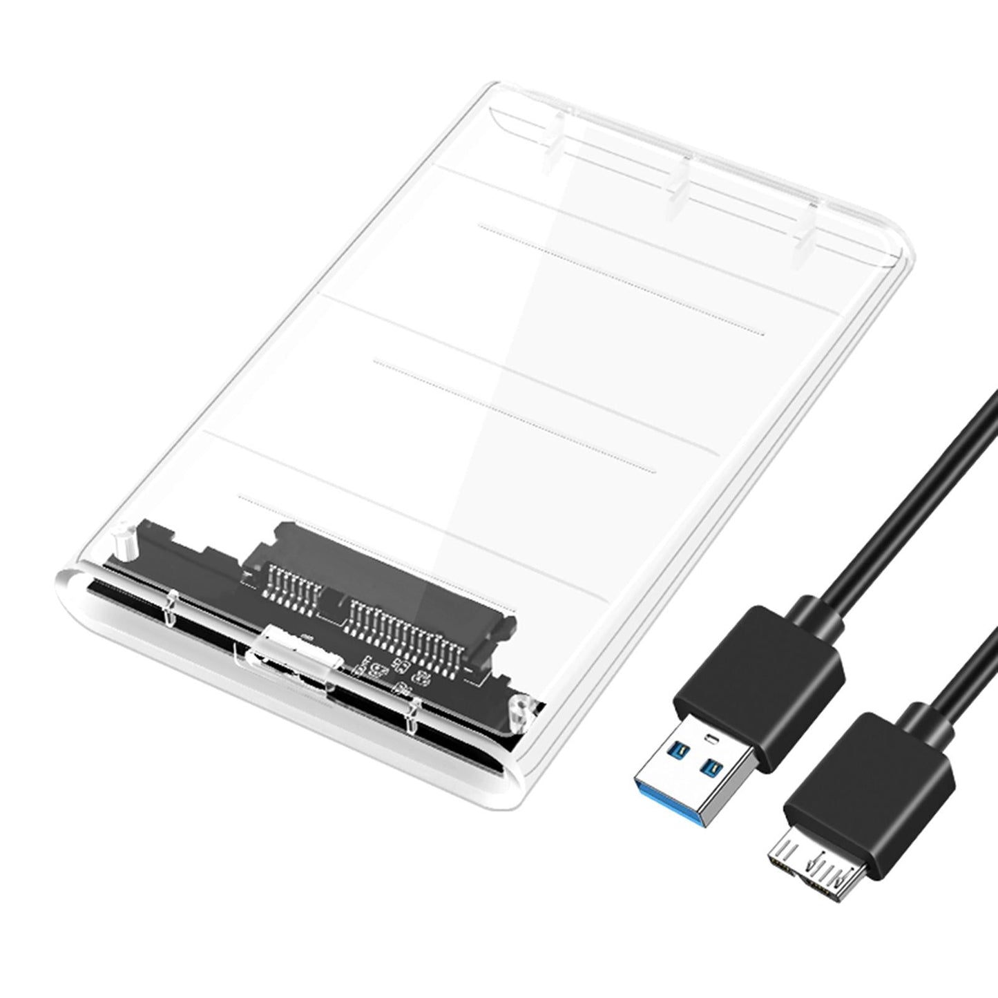 2.5inch External Hard Drive Enclosure SSD Enclosure 5Gbps SATA to USB 3.1 Clear