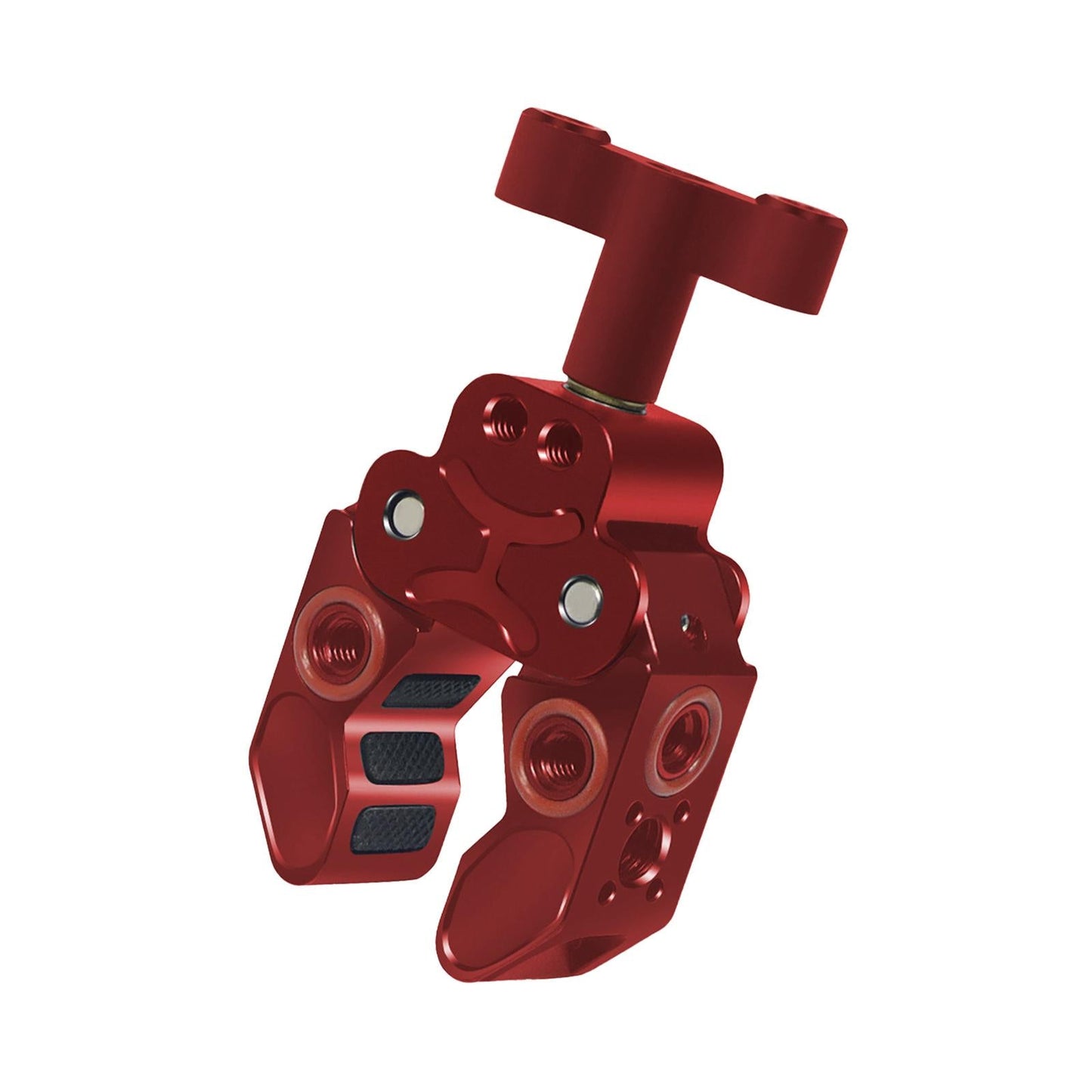 Claw Clamp with 1/4inch Thread Holes 3/8inch Locating Pin for Camera Tripod Red