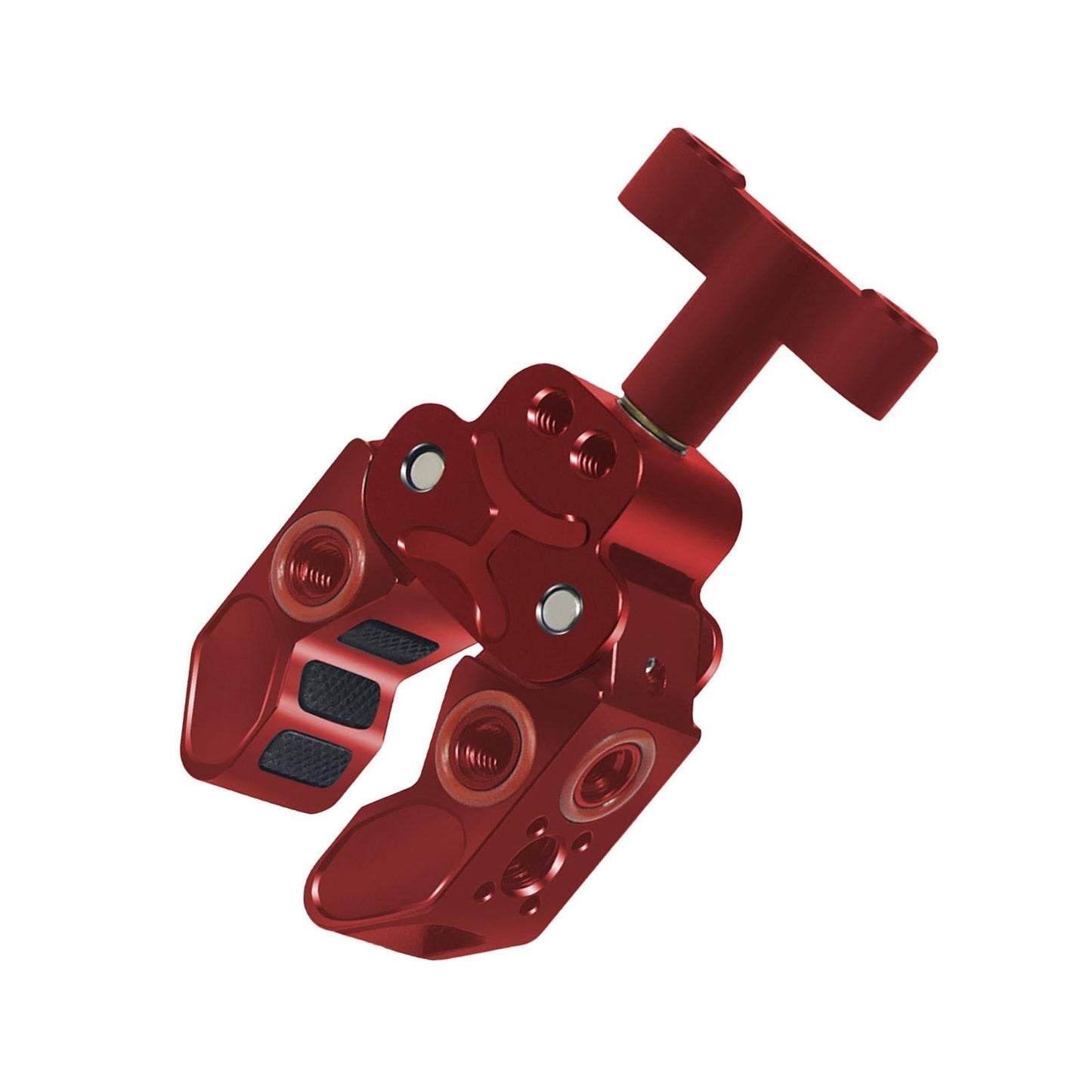 Claw Clamp with 1/4inch Thread Holes 3/8inch Locating Pin for Camera Tripod Red