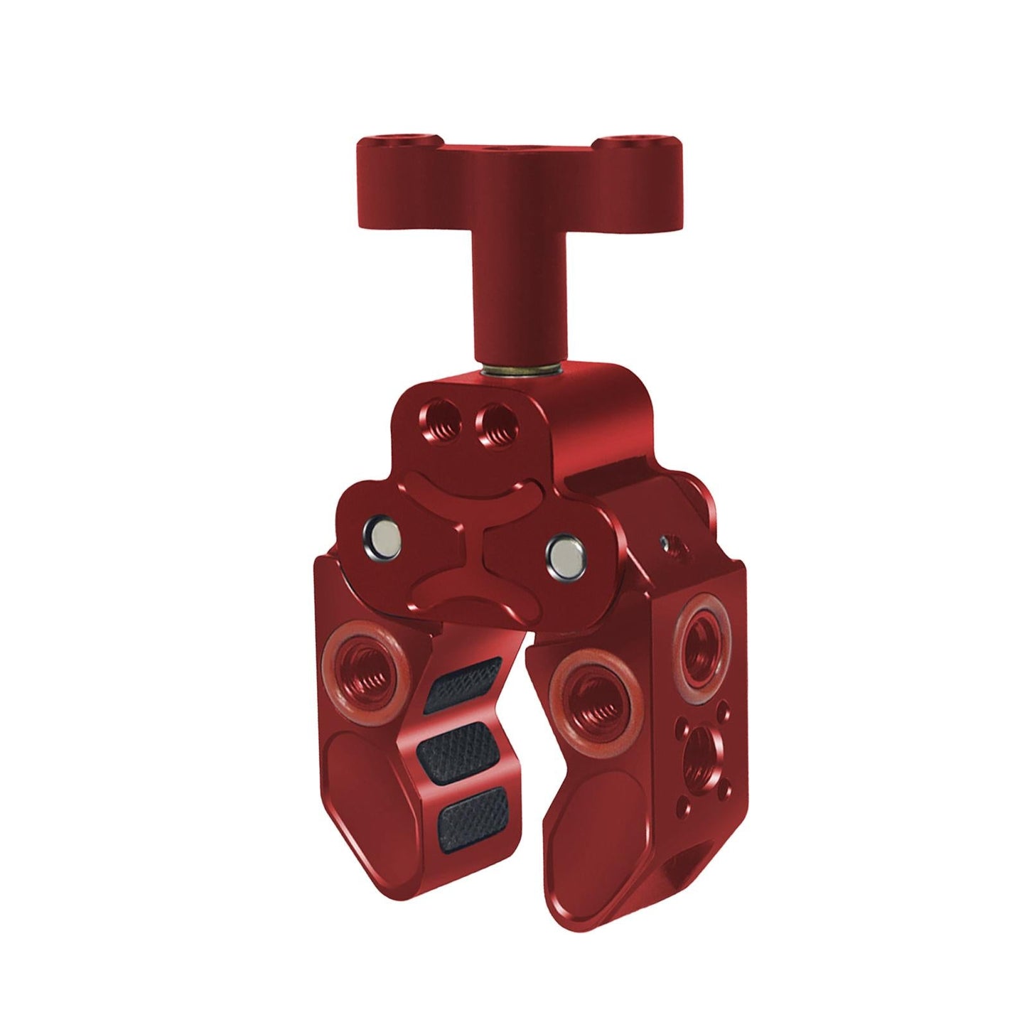 Claw Clamp with 1/4inch Thread Holes 3/8inch Locating Pin for Camera Tripod Red