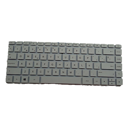Laptop Keyboard Replacement Spanish for 14-Bk Tpn-W125 White No Backlight