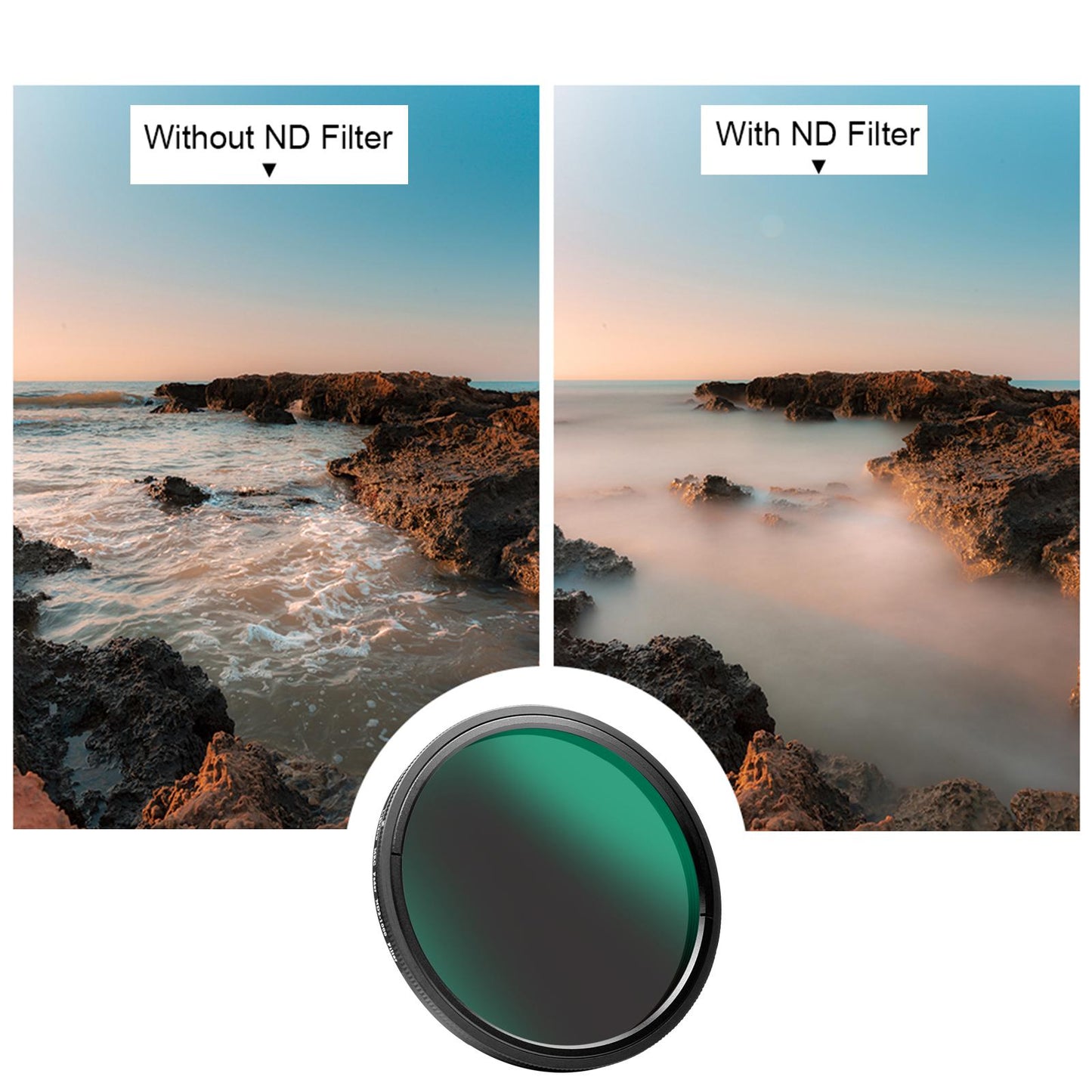 ND2 to ND1000 ND Filter for Camera Lenses Providing A Silky Smooth Effect 67mm