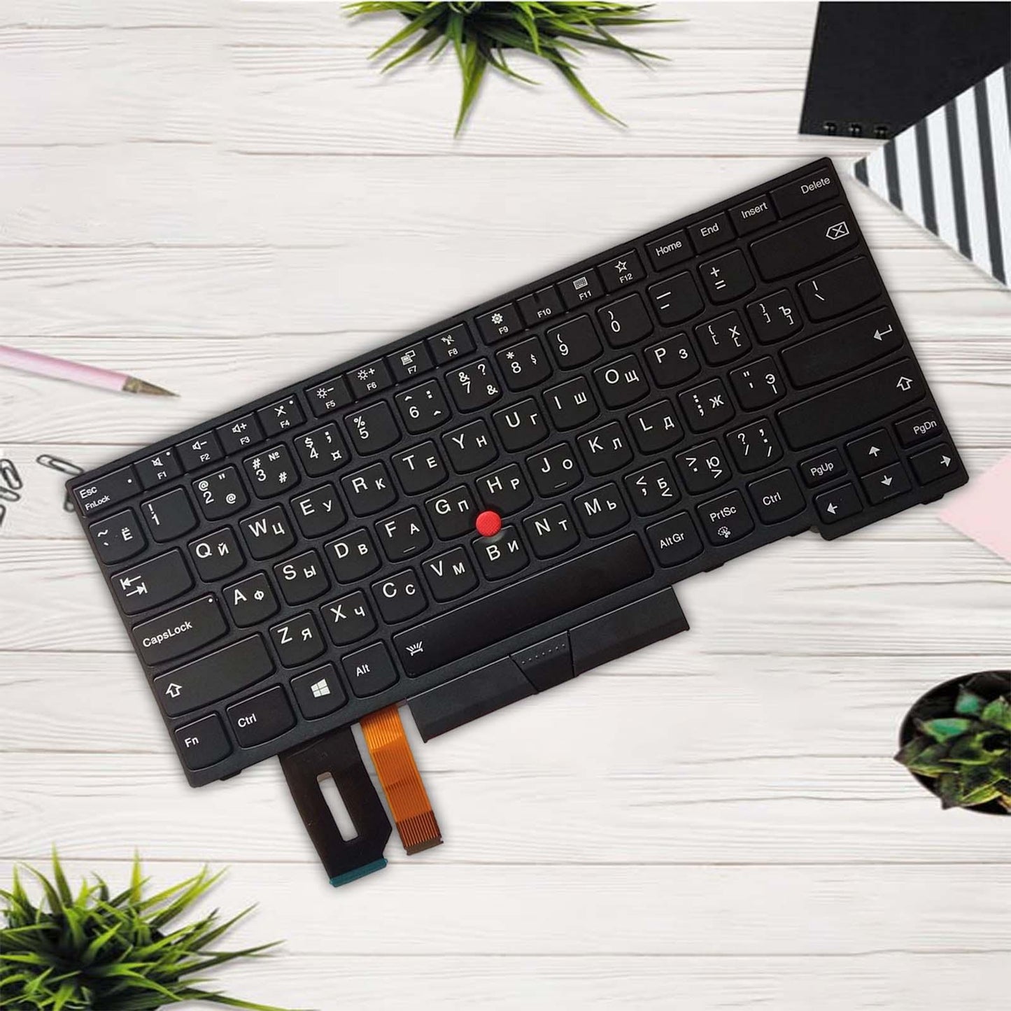 Russian Keyboard Russian Layout with Pointer for E480 E490 Backlit