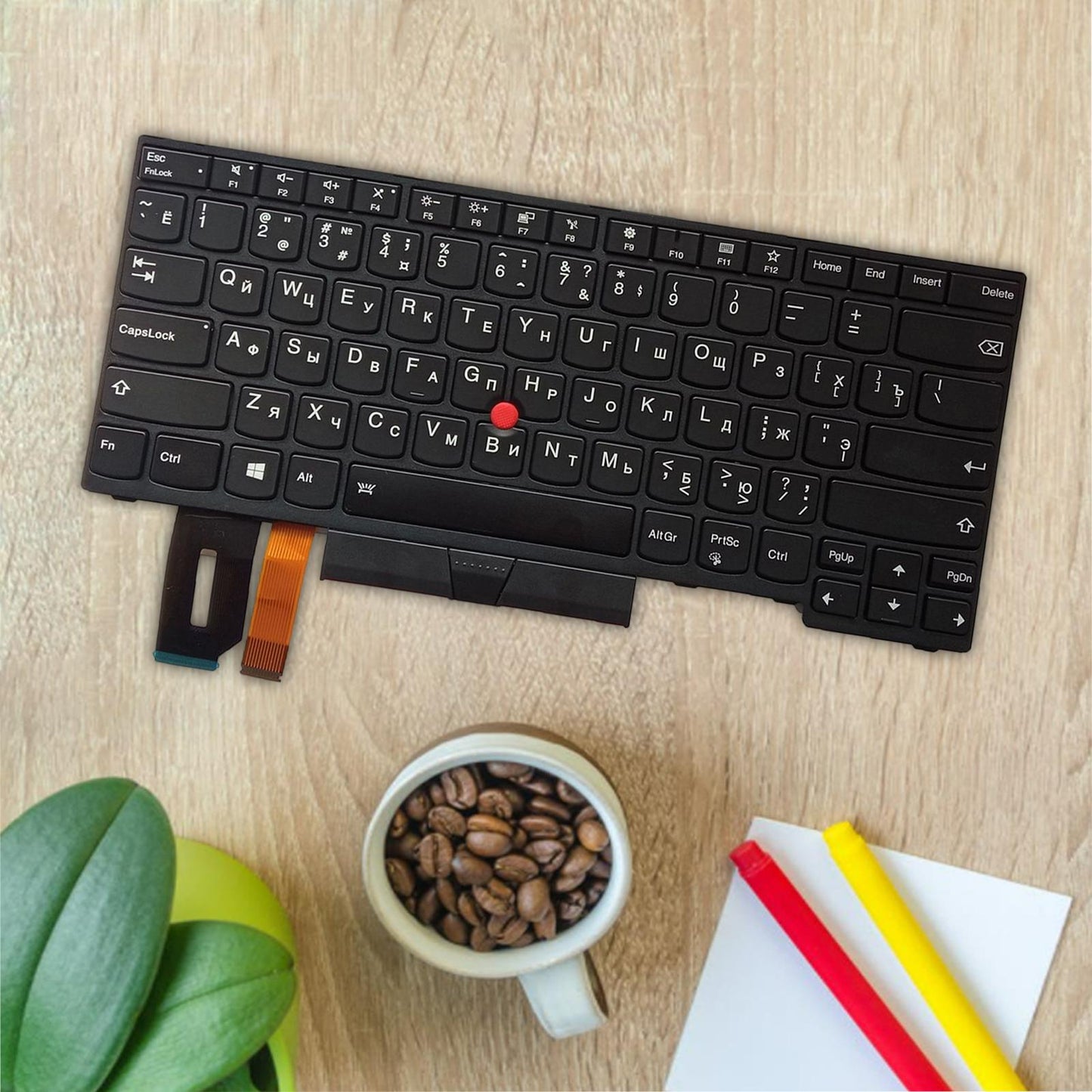 Russian Keyboard Russian Layout with Pointer for E480 E490 Backlit