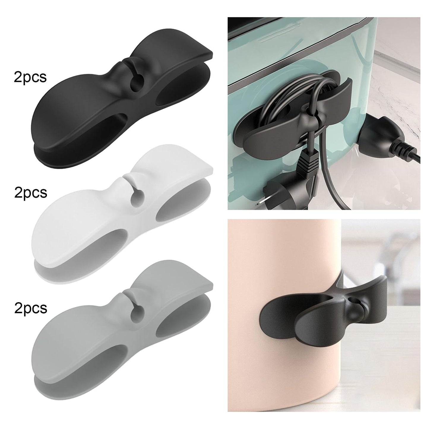 Kitchen Appliance Cable Winder Cable Holder Clip for Home Kitchen appliance Black