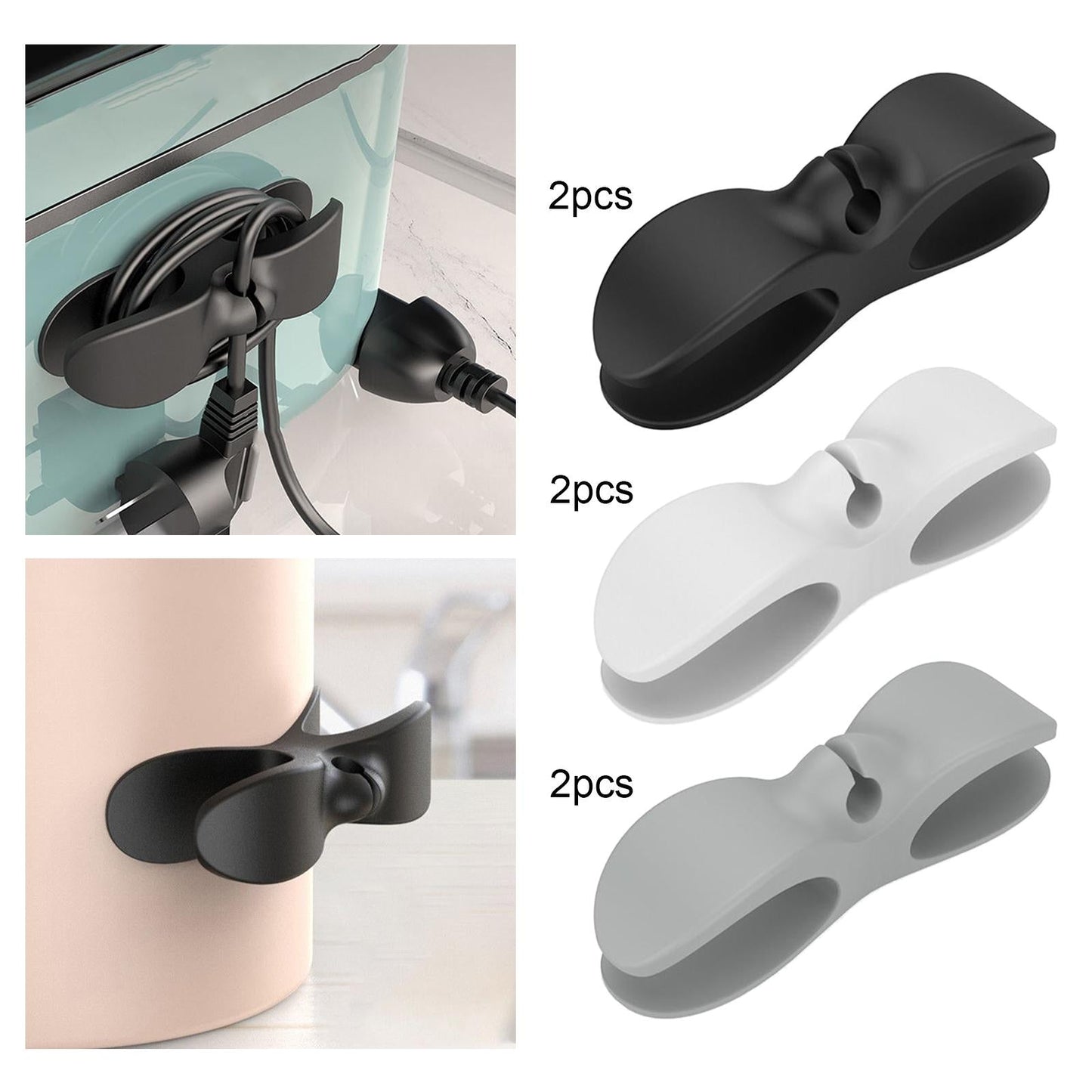 Kitchen Appliance Cable Winder Cable Holder Clip for Home Kitchen appliance Black