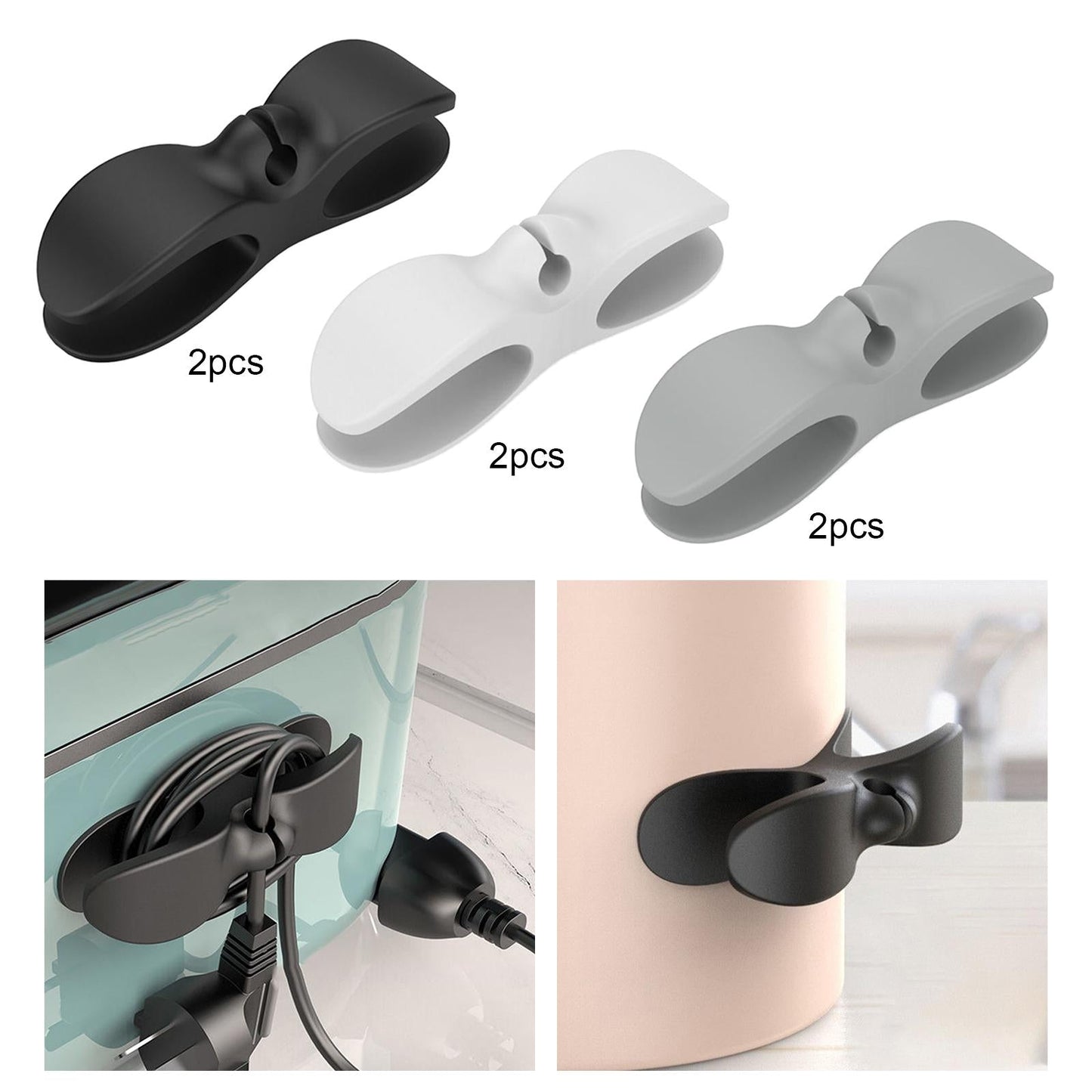 Kitchen Appliance Cable Winder Cable Holder Clip for Home Kitchen appliance Black