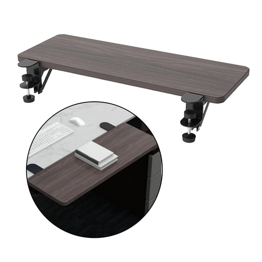 Clamp On Keyboard Tray Arm Wrist Rest Shelf ,55x24cm Wood Professional