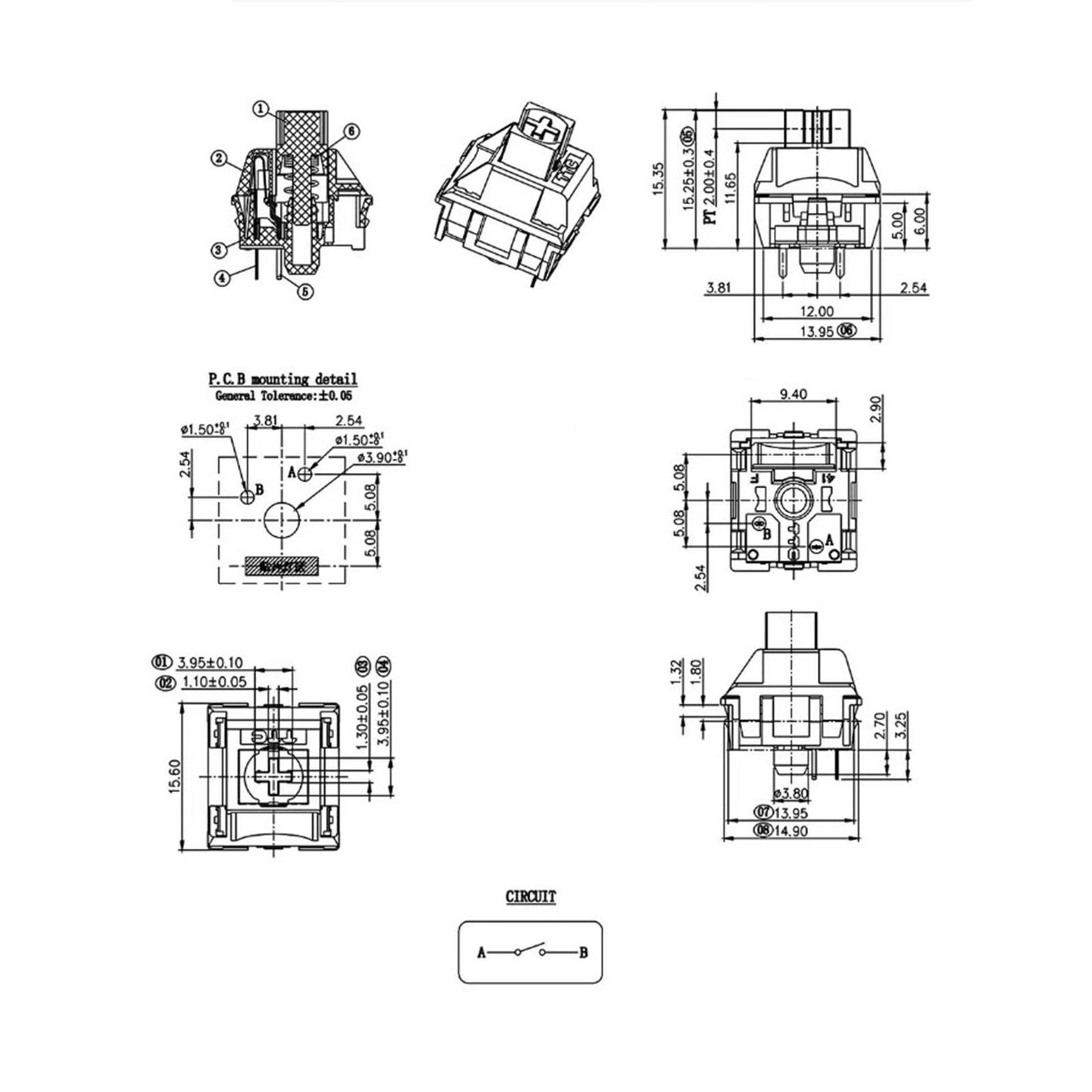 Mechanical Keyboard Switch Smooth Good Light Transmission for Ttc Gold Pink 100pcs