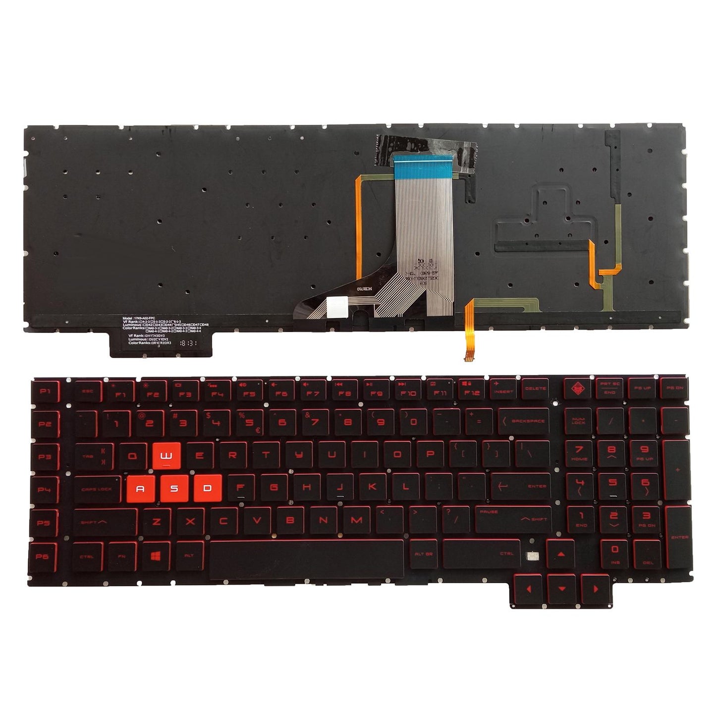 Keyboard Replacement US Layout with Backlit for HP 17-An014 Spare Parts