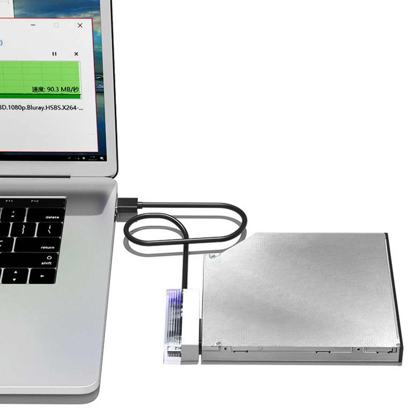 SATA to USB2.0 Cable Data Transfer Laptop Optical Drive Cable Connector
