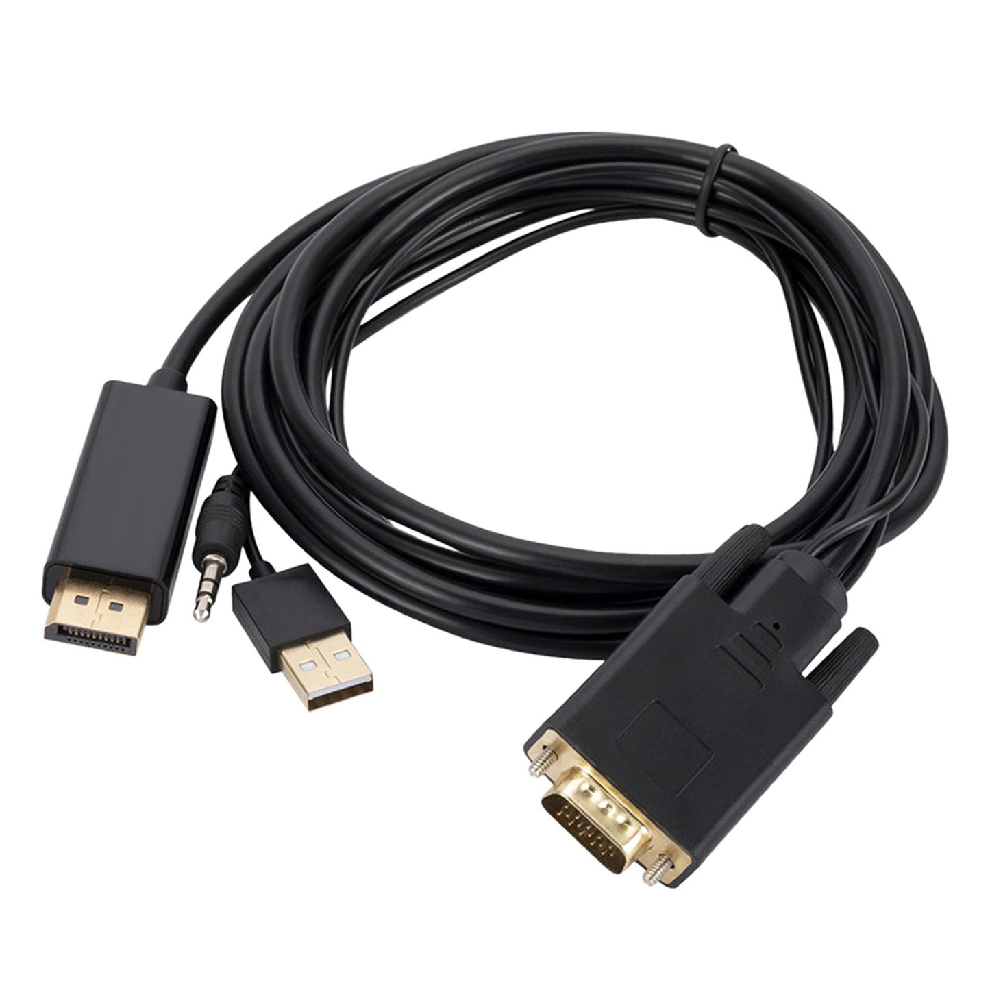 VGA to DisplayPort Cable 1.8M Male to Male Converter for PC Monitor Laptop