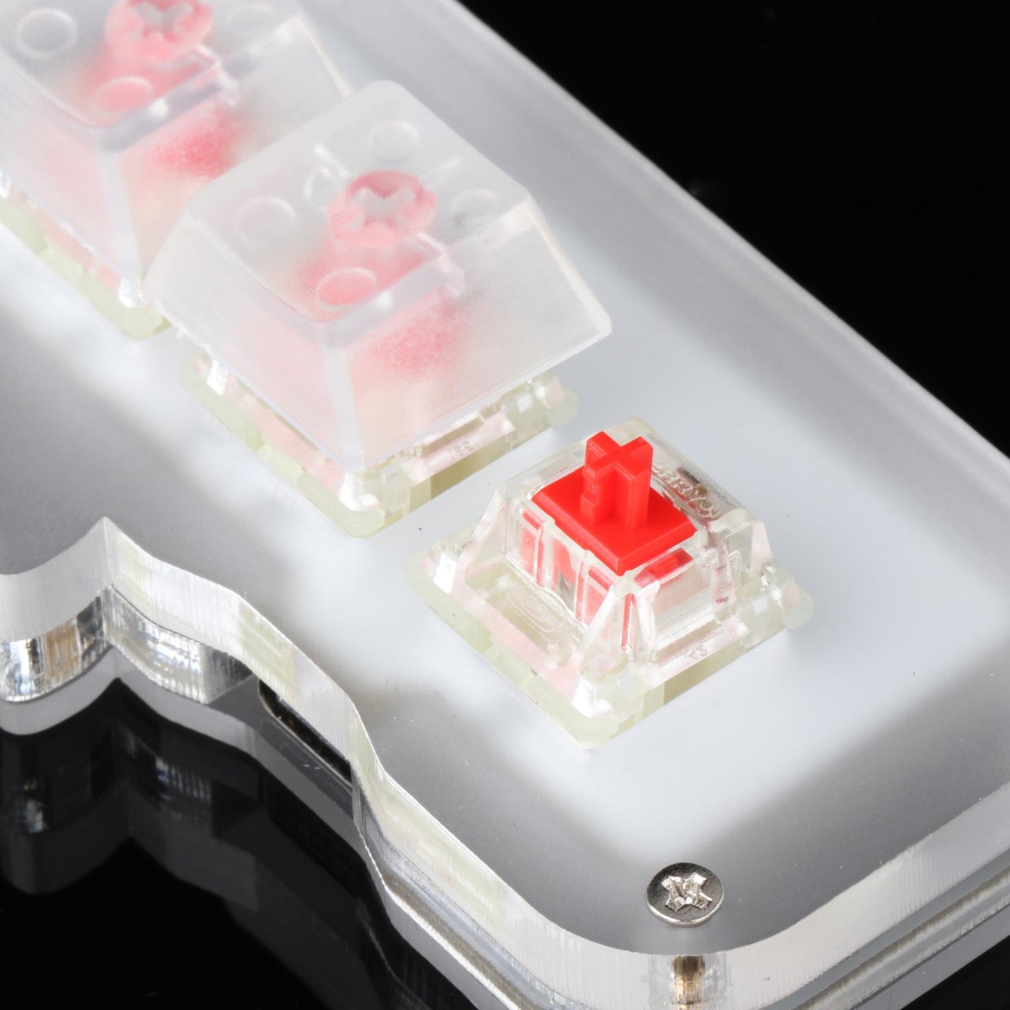 Mini 3 Key Game Keypad Macro Programmable RGB LED Backlit Transparent Keycap Red Switch