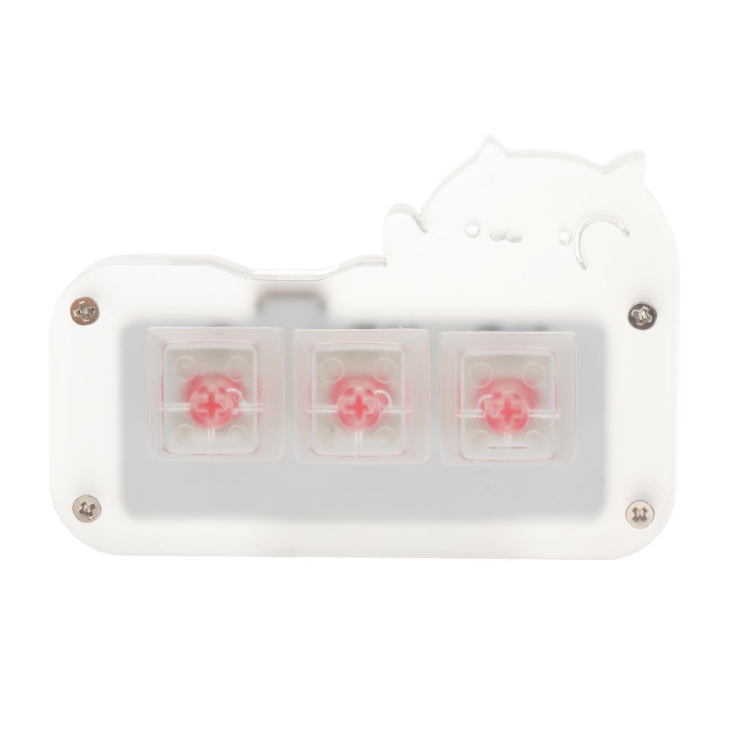 Mini 3 Key Game Keypad Macro Programmable RGB LED Backlit Transparent Keycap Red Switch
