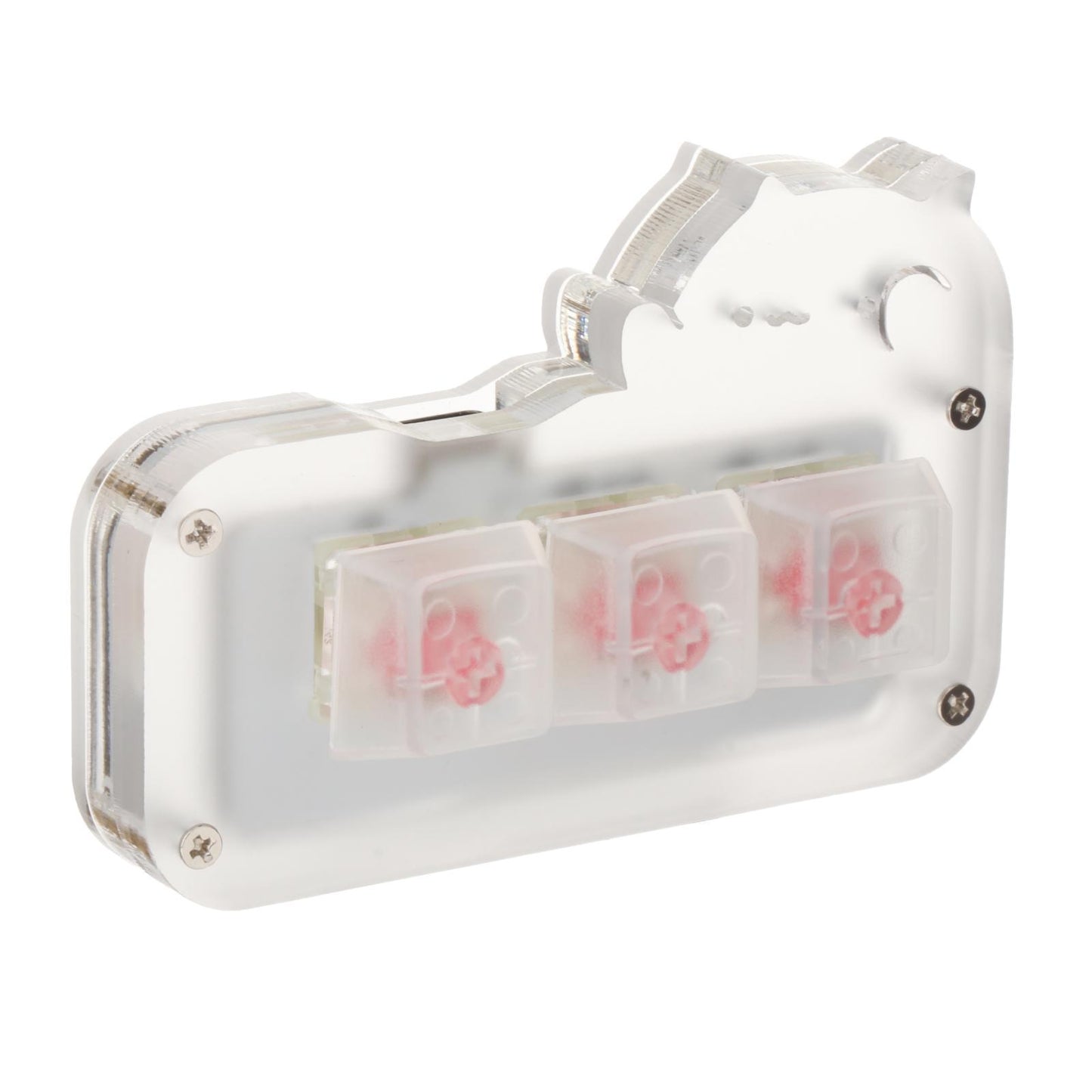 Mini 3 Key Game Keypad Macro Programmable RGB LED Backlit Transparent Keycap Red Switch