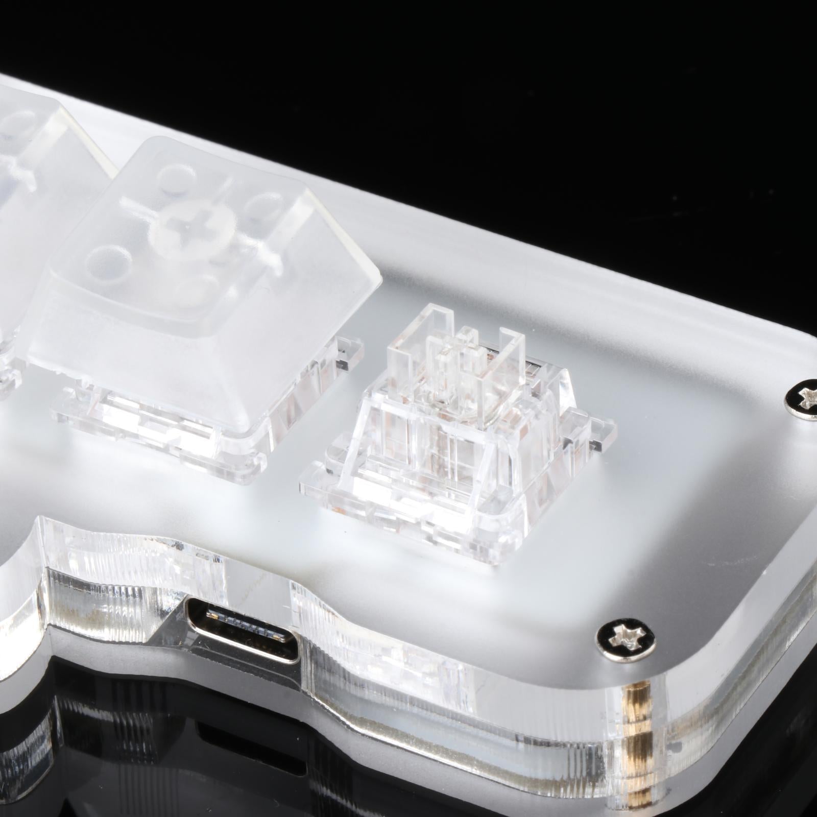 Mini 3 Key Game Keypad Macro Programmable RGB LED Backlit Transparent ...
