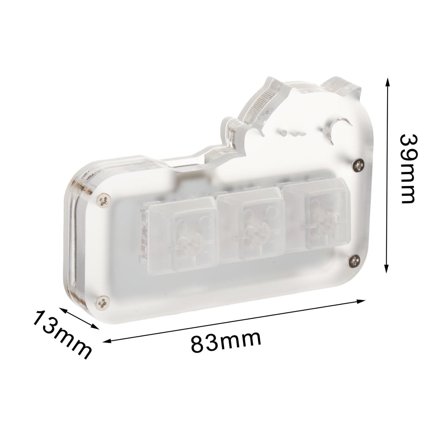 Mini 3 Key Game Keypad Macro Programmable RGB LED Backlit Transparent Keycap Crystal Switch