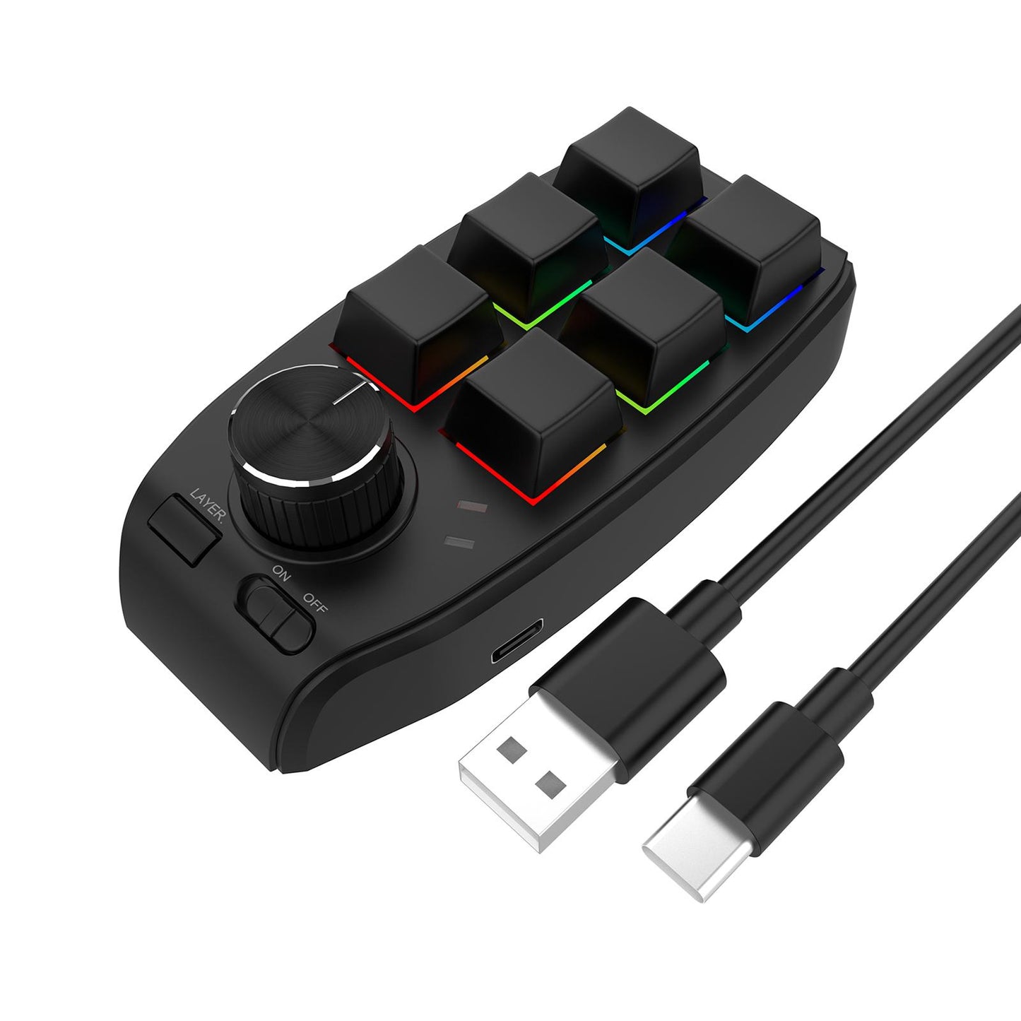 Keyboard Durable Programmables Keys Wired RGB for Audio Drawing Programming Black