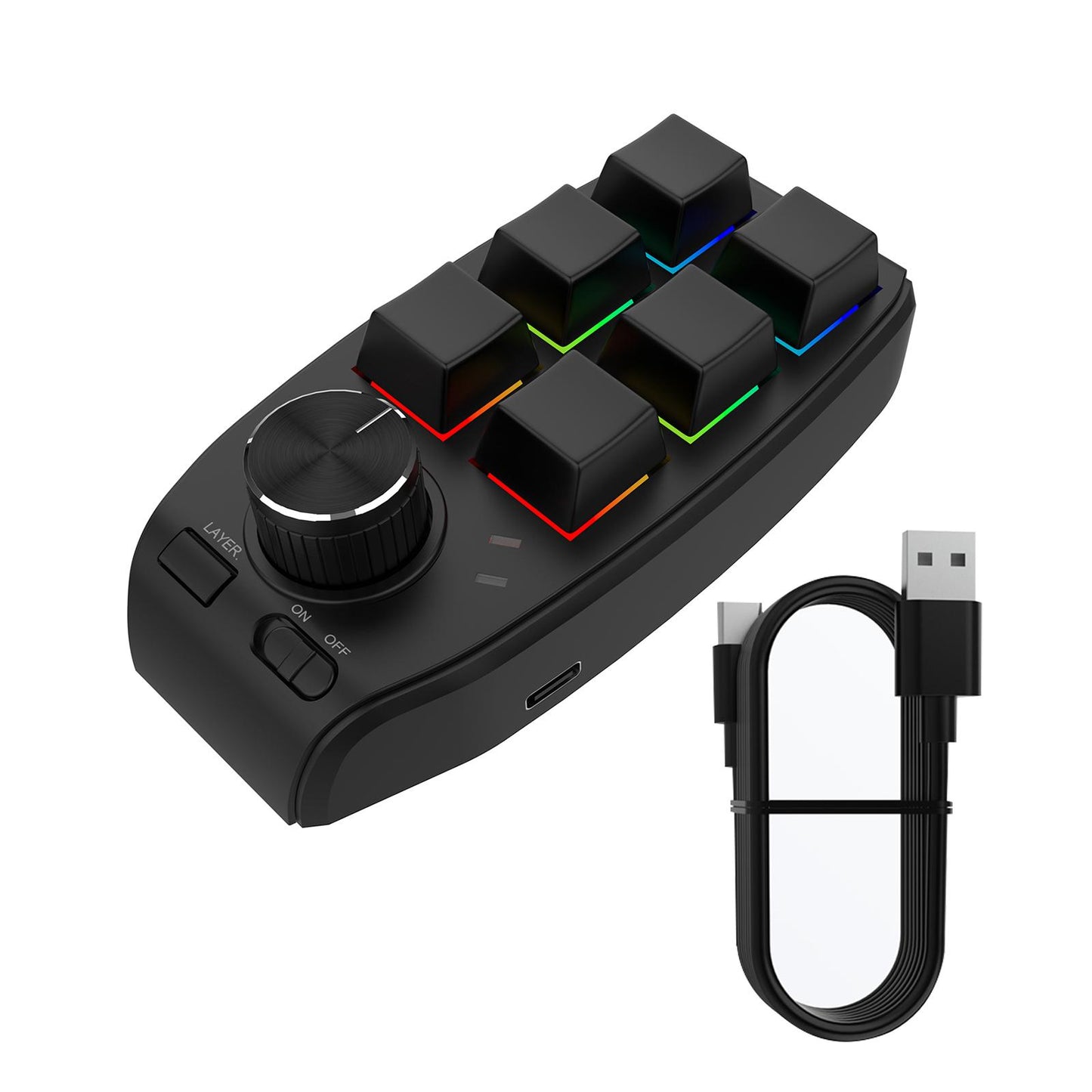 Keyboard Durable Programmables Keys Wired RGB for Audio Drawing Programming Black