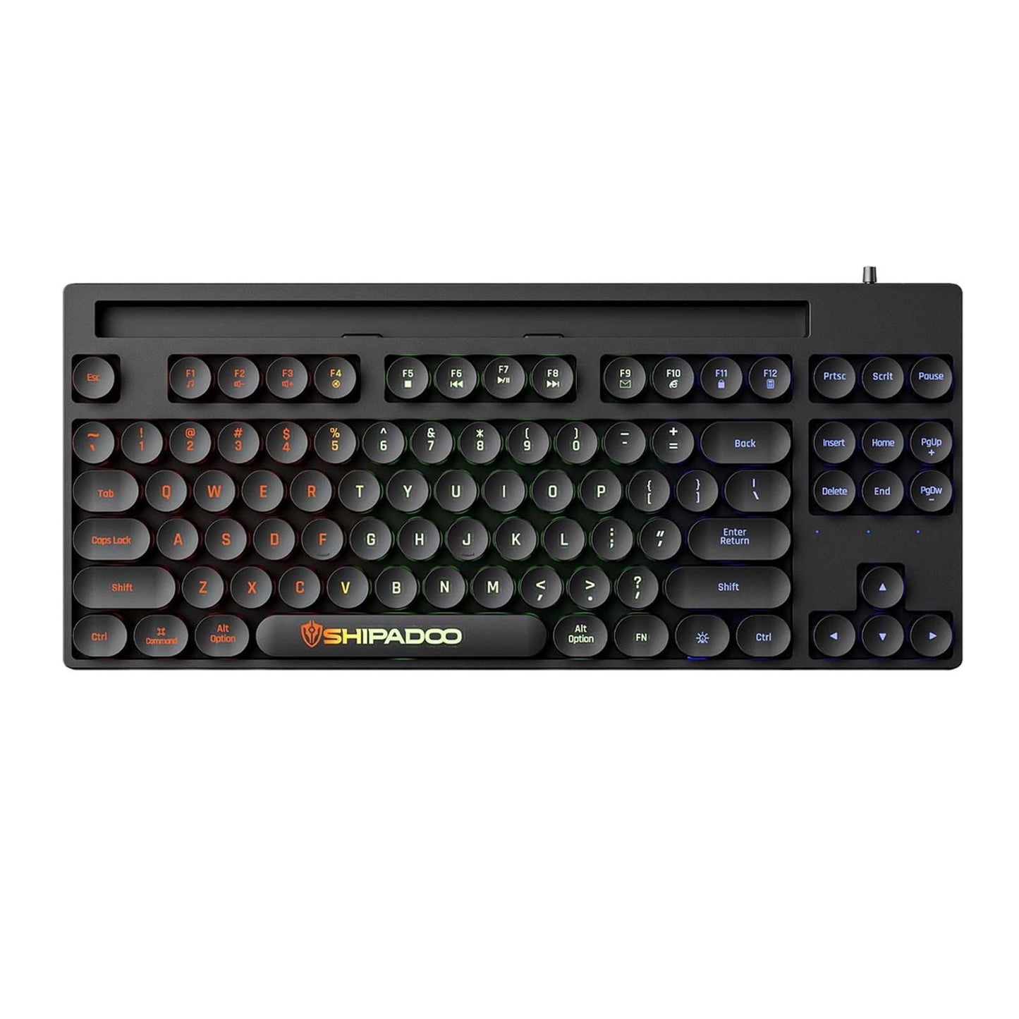 Mechanical Gaming Keyboard Rainbow Backlit for Gamer Office Worker Desktop Black