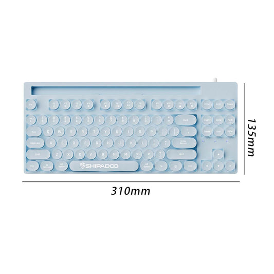 Mechanical Gaming Keyboard Rainbow Backlit for Gamer Office Worker Desktop Blue