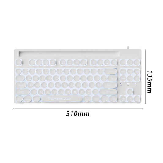 Mechanical Gaming Keyboard Rainbow Backlit for Gamer Office Worker Desktop White