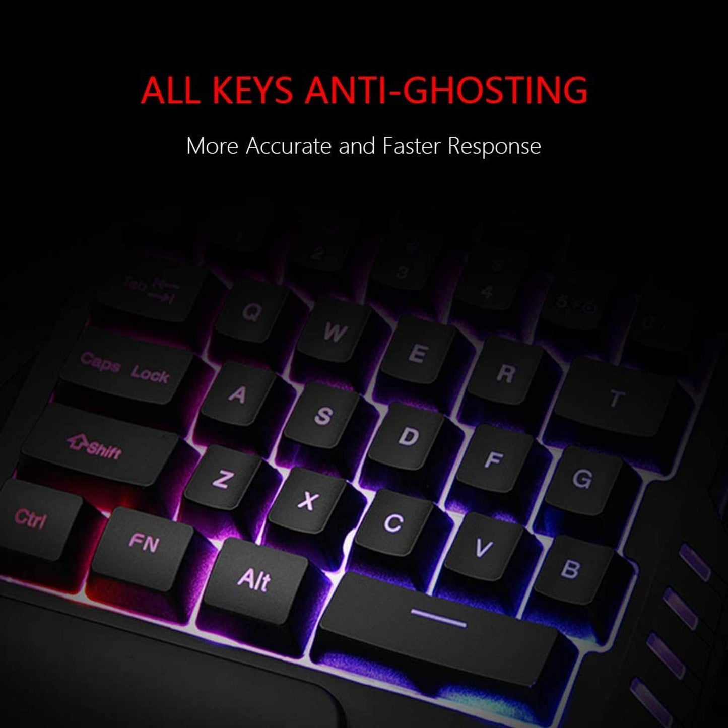 Portable Single Handed Gaming Keyboard USB Wired RGB Backlit Game Controller