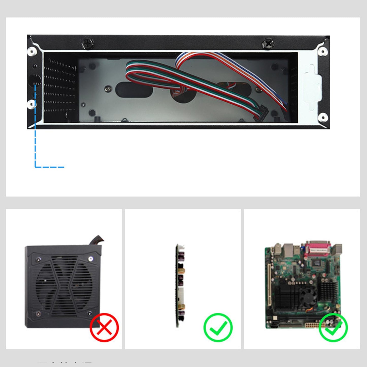 Mini ITX Case Professional Metal 2.0 USB Compact Computer Case for Office M03