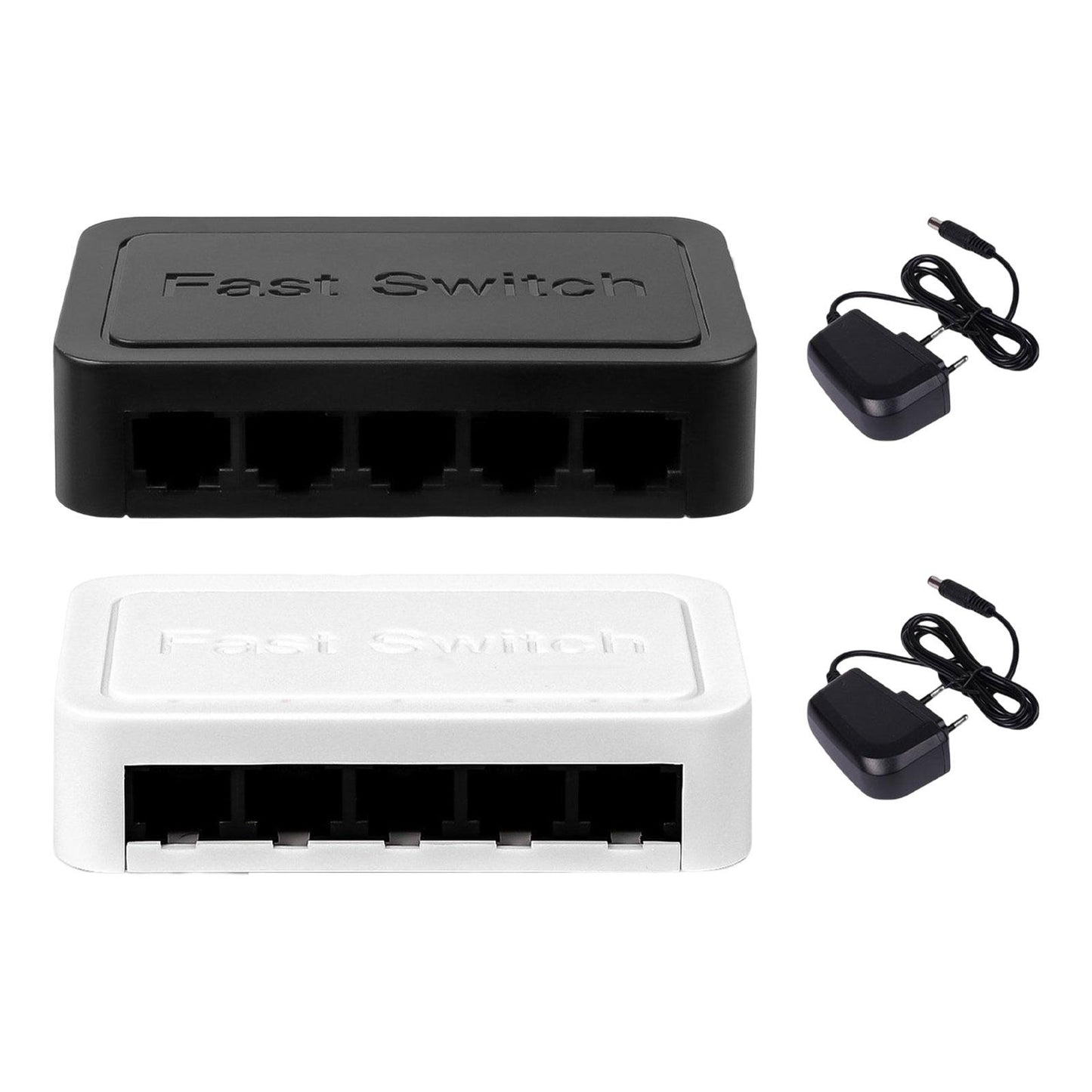 5 Port Gigabit Ethernet Fittings Switcher for Video Machine Home Office Black