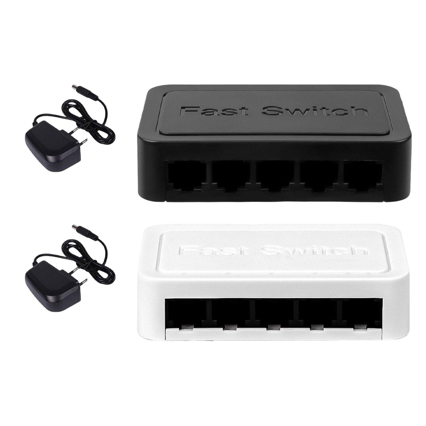 5 Port Gigabit Ethernet Fittings Switcher for Video Machine Home Office Black