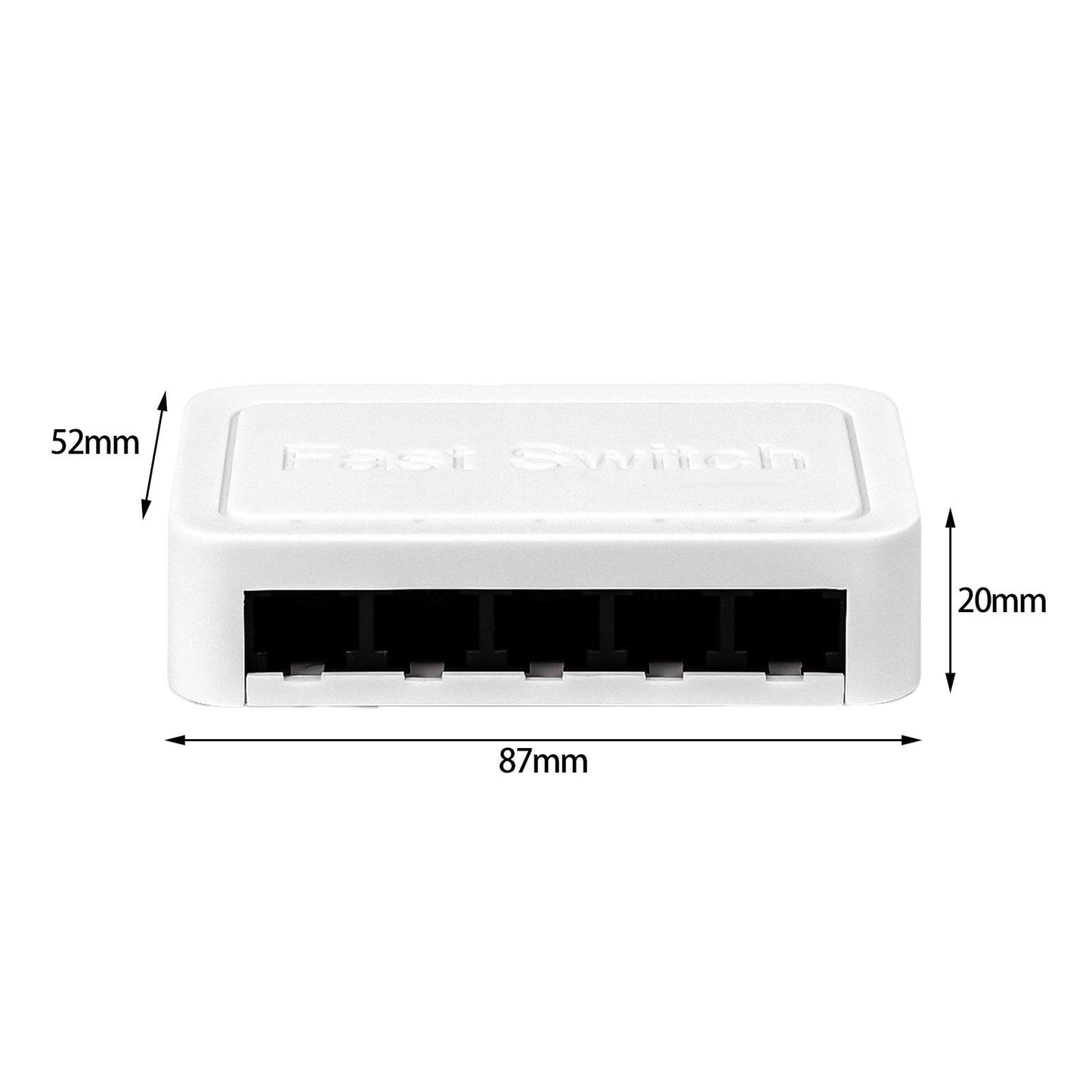5 Port Gigabit Ethernet Fittings Switcher for Video Machine Home Office White