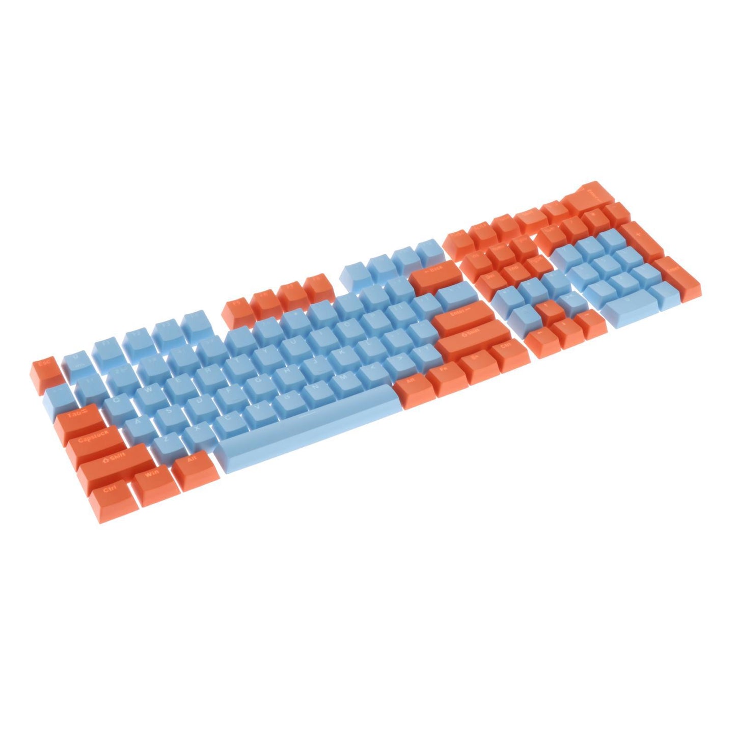 Keycaps Set Backlit Two Color Key Caps for Mechanical Keyboards 980K 87 Keys Orange,Light Blue
