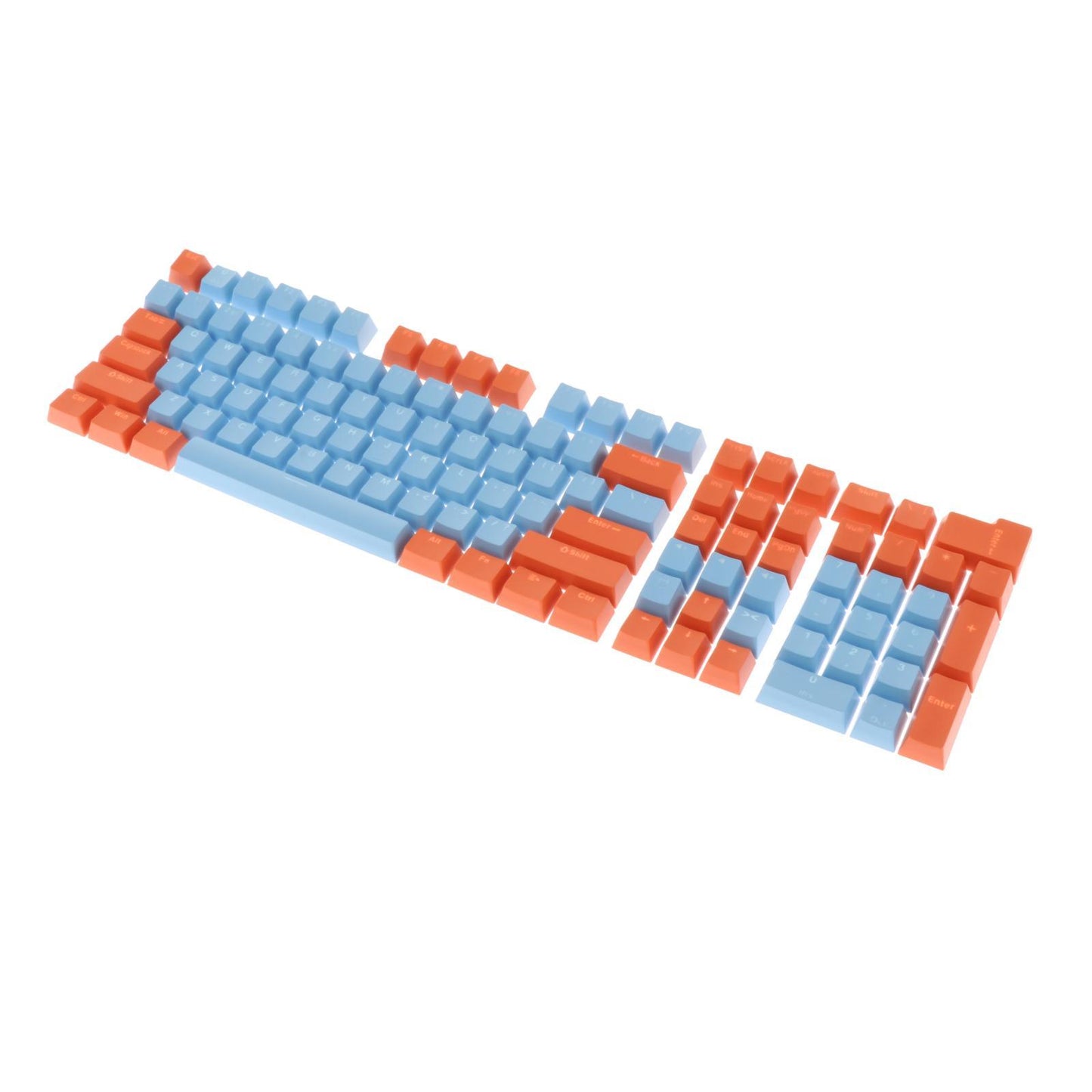 Keycaps Set Backlit Two Color Key Caps for Mechanical Keyboards 980K 87 Keys Orange,Light Blue