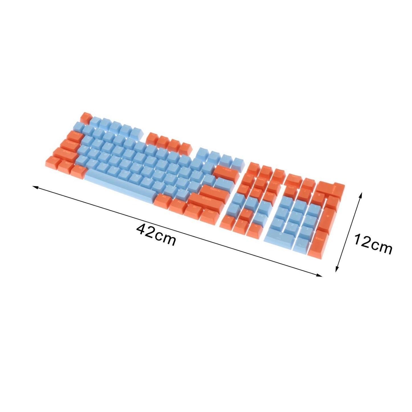 Keycaps Set Backlit Two Color Key Caps for Mechanical Keyboards 980K 87 Keys Orange,Light Blue