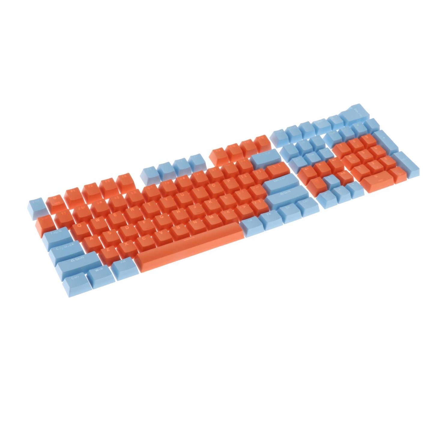 Keycaps Set Backlit Two Color Key Caps for Mechanical Keyboards 980K 87 Keys Light Blue,Orange