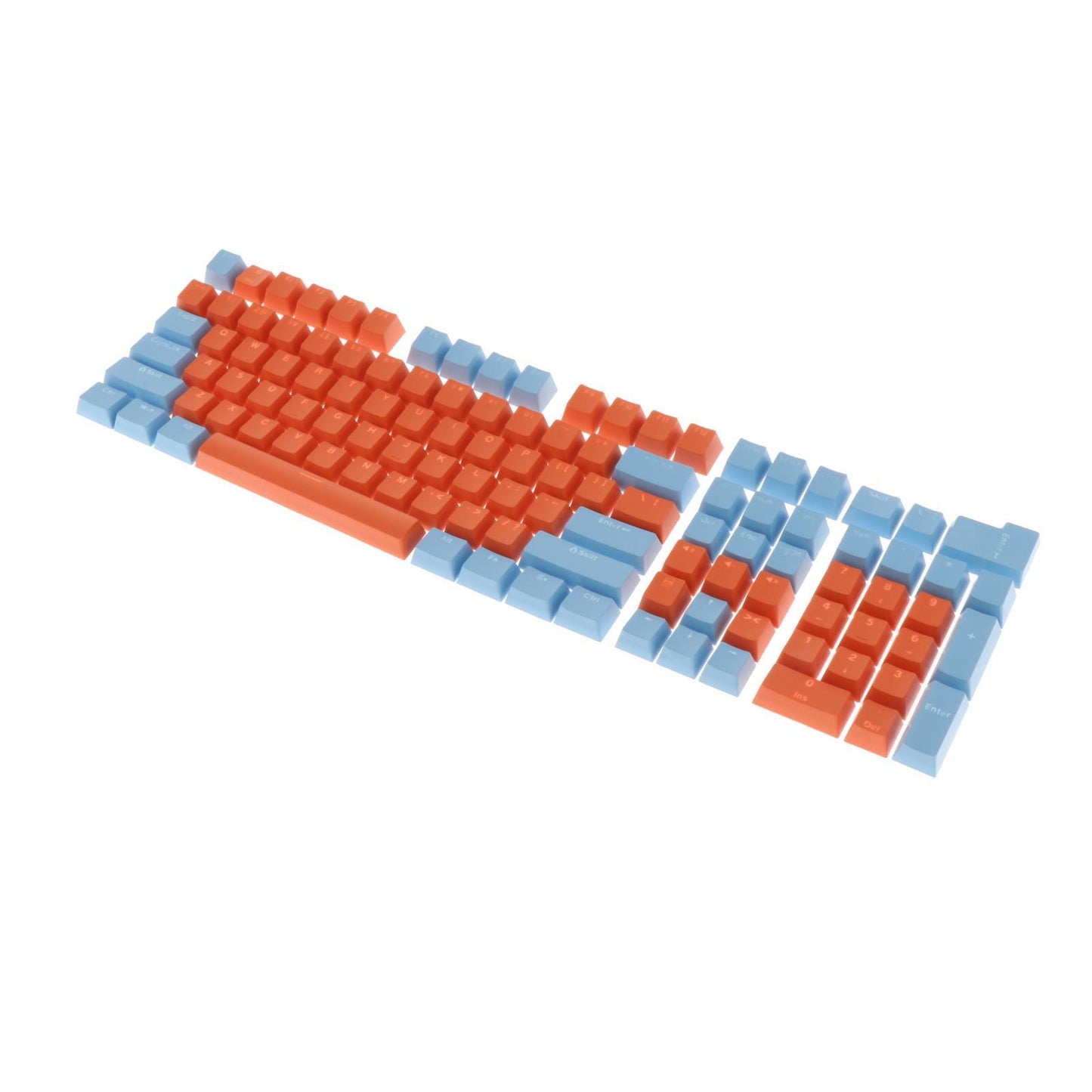 Keycaps Set Backlit Two Color Key Caps for Mechanical Keyboards 980K 87 Keys Light Blue,Orange