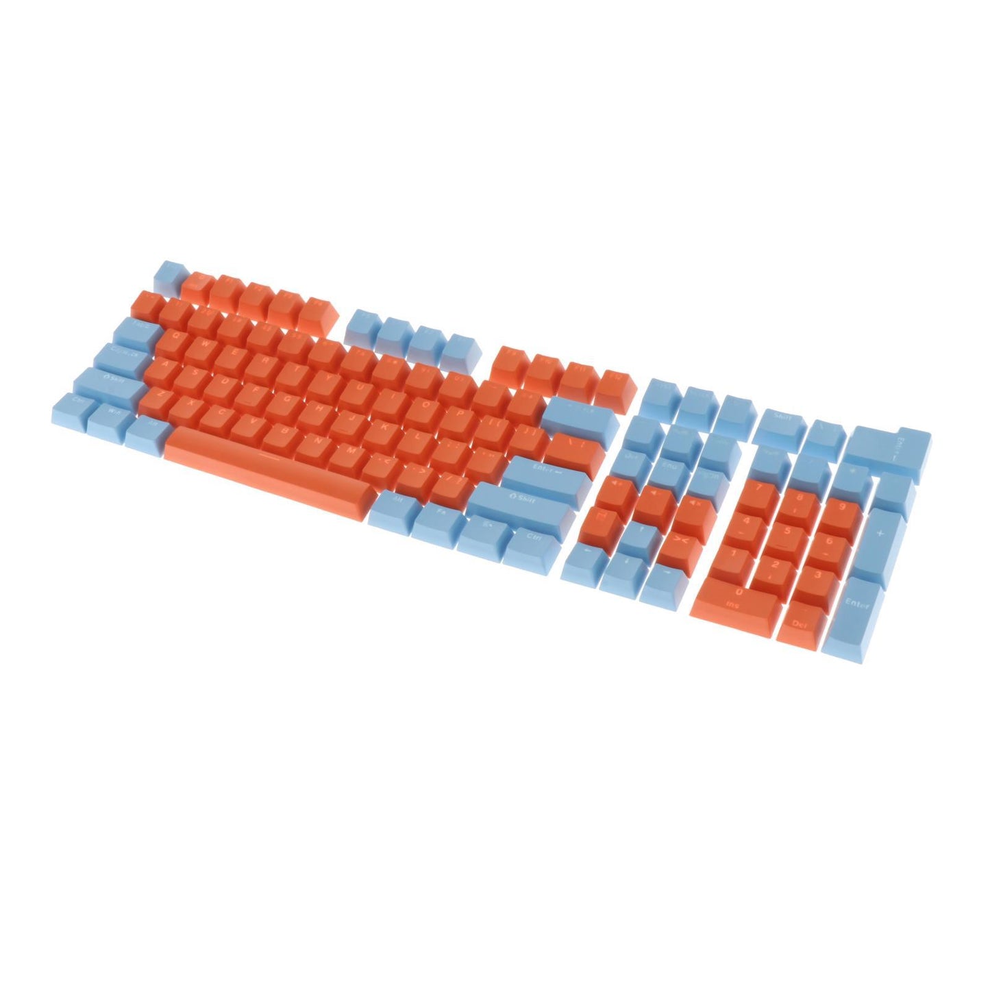 Keycaps Set Backlit Two Color Key Caps for Mechanical Keyboards 980K 87 Keys Light Blue,Orange