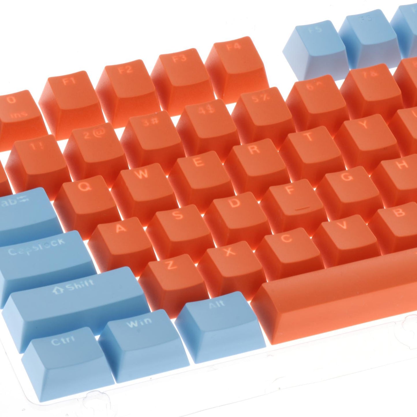 Keycaps Set Backlit Two Color Key Caps for Mechanical Keyboards 980K 87 Keys Light Blue,Orange