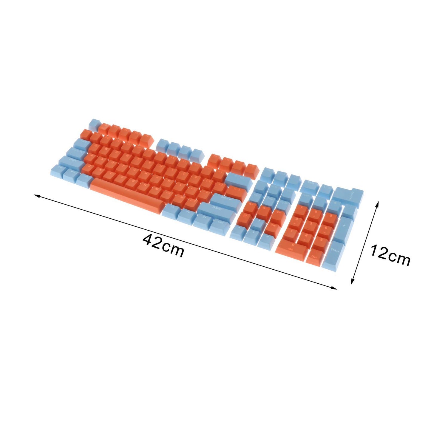 Keycaps Set Backlit Two Color Key Caps for Mechanical Keyboards 980K 87 Keys Light Blue,Orange