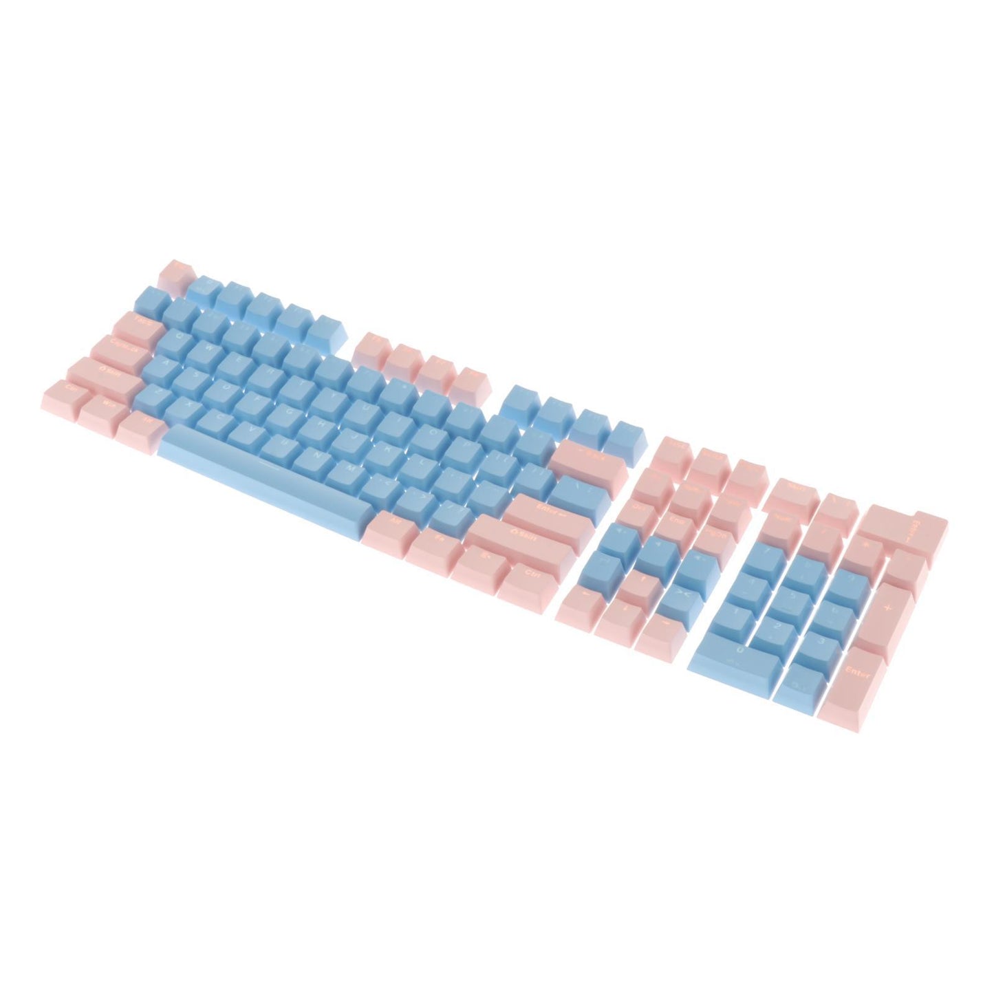 Keycaps Set Backlit Two Color Key Caps for Mechanical Keyboards 980K 87 Keys Light Blue,Pink