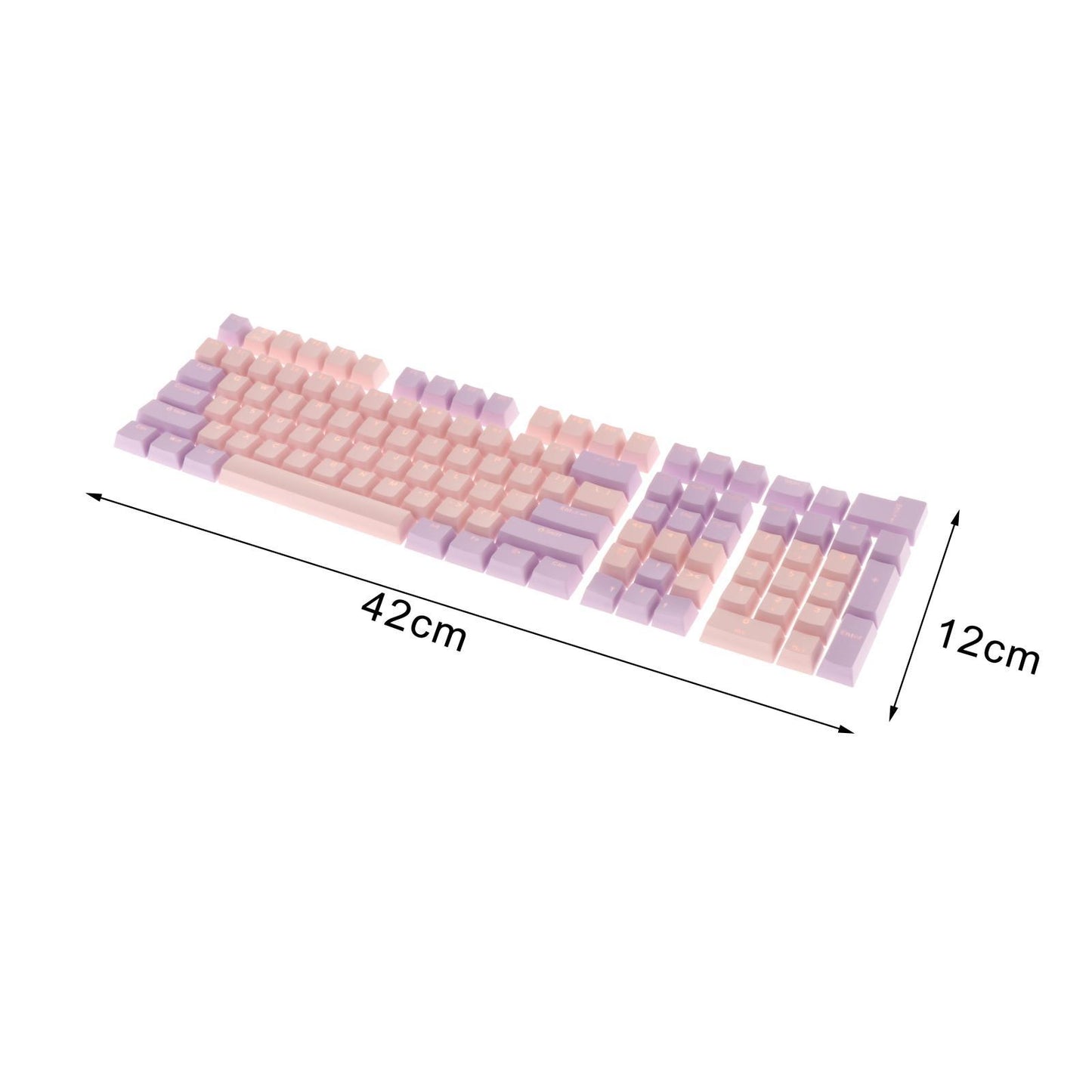 Keycaps Set Backlit Two Color Key Caps for Mechanical Keyboards 980K 87 Keys Light Purple,Pink