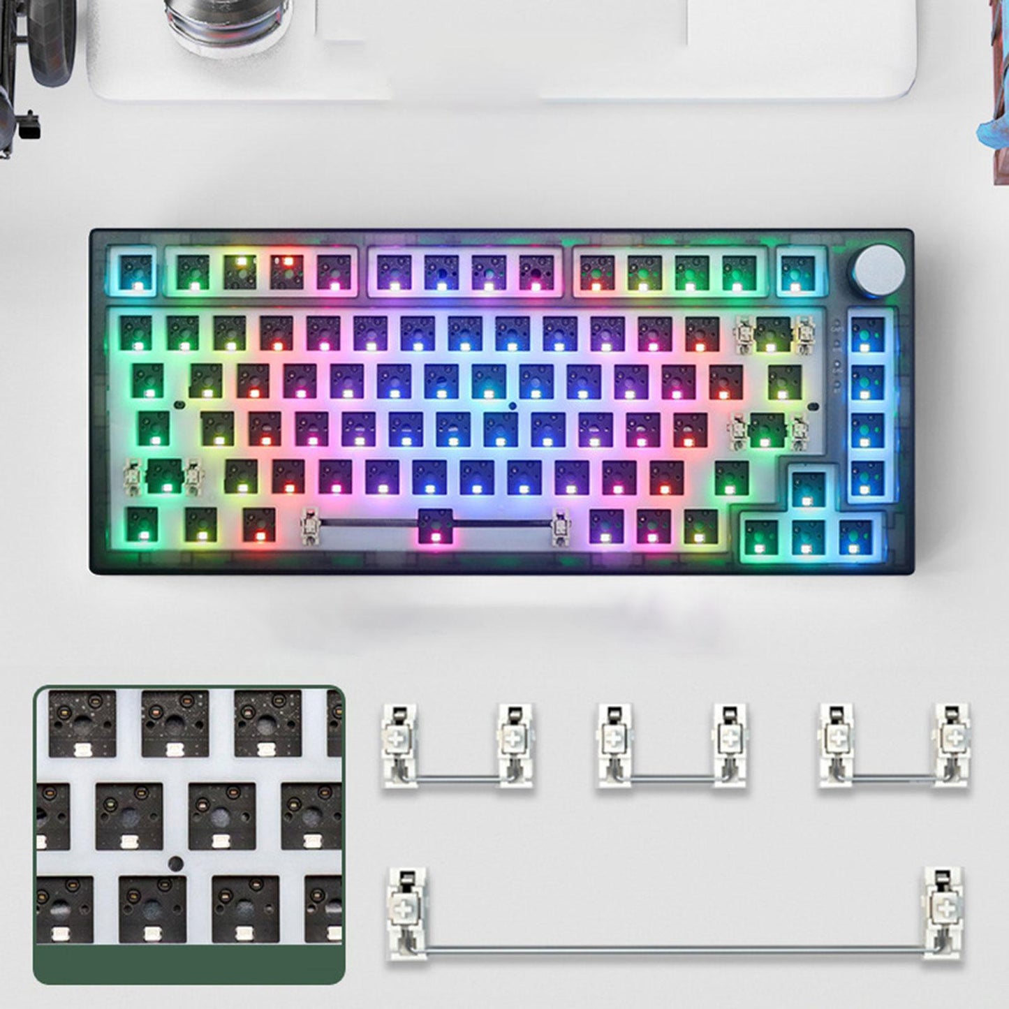 DIY Mechanical Keyboard Hot Swappable Mechanical Keyboard Shell Programmable Black