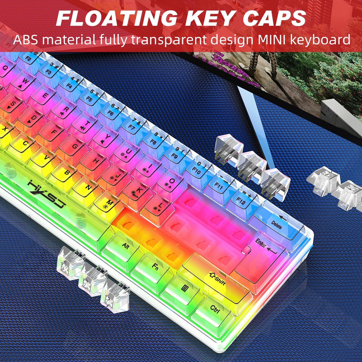 Gaming Keyboard 61 Keys 5 Speeds Adjustable Keypad for Gamer Computer Laptop