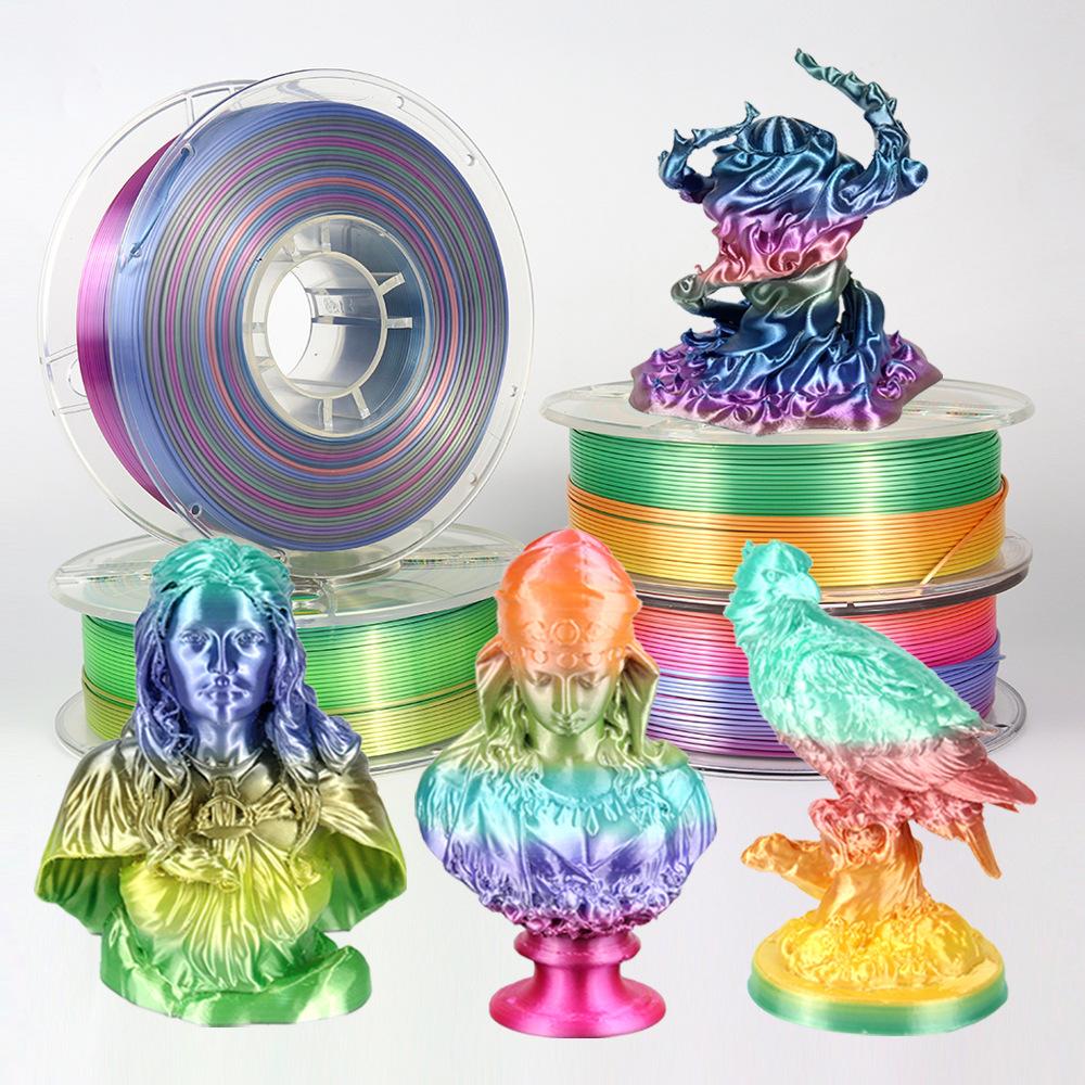 Pla 3D Printer Filament Bundle 1.75mm Accessory Strong Toughness Silky Shiny Blue Purple
