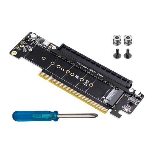 PCIe 4.0 x16 to 4x Expansion Card Low Profile Plug and Play Dual M.2 Adapter
