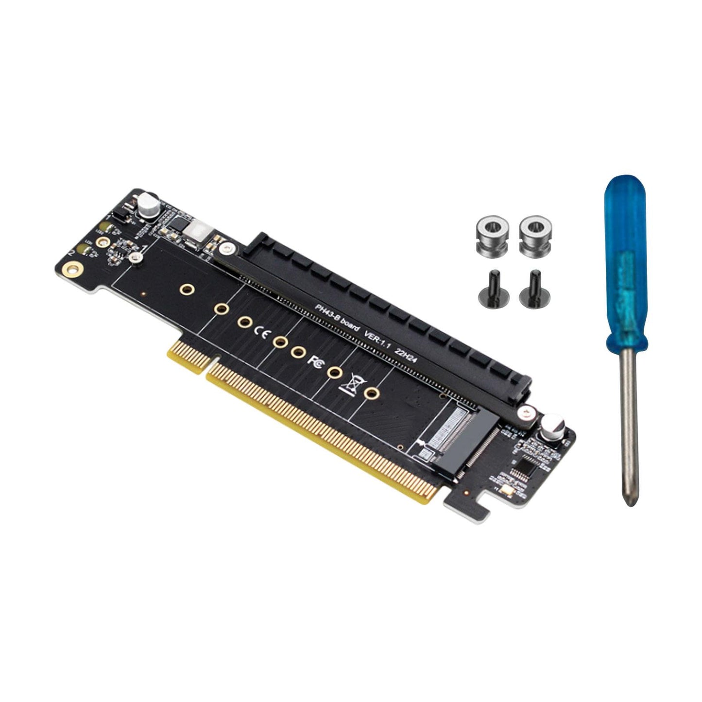 PCIe 4.0 x16 to 4x Expansion Card Low Profile Plug and Play Dual M.2 Adapter
