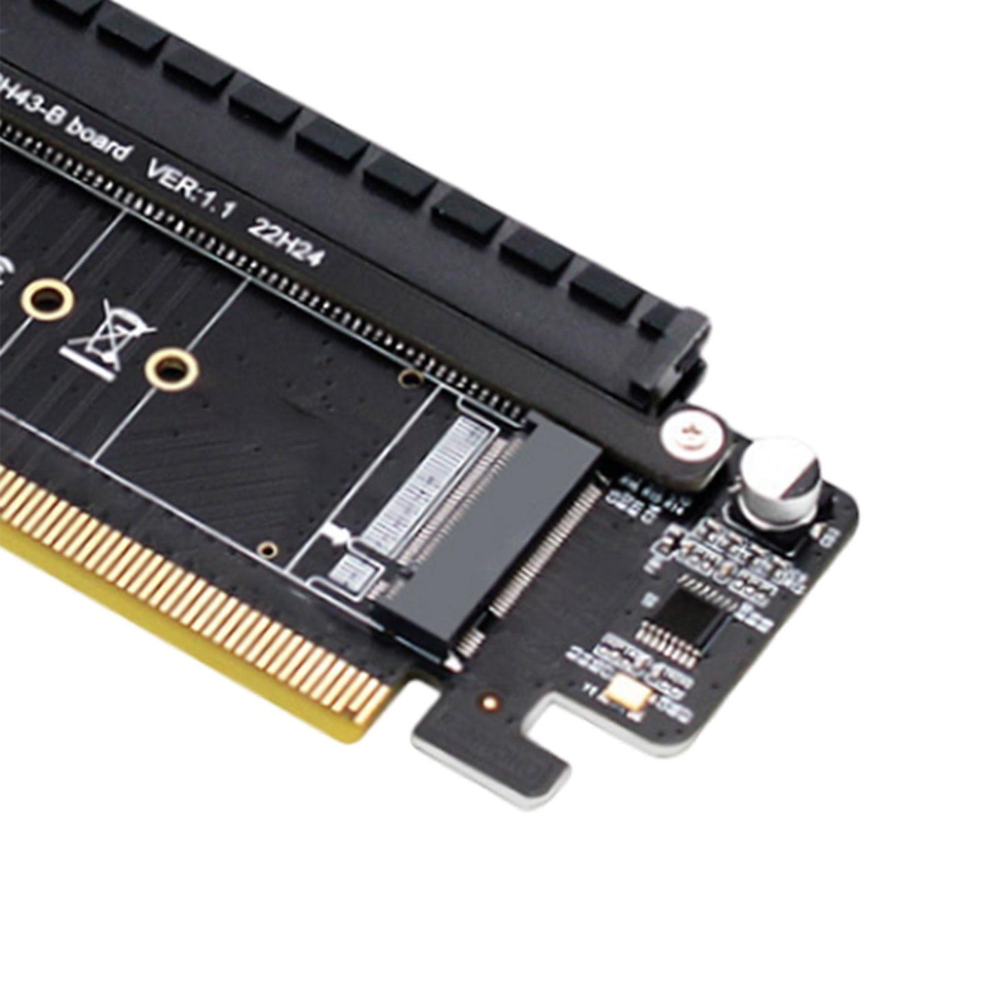 PCIe 4.0 x16 to 4x Expansion Card Low Profile Plug and Play Dual M.2 Adapter
